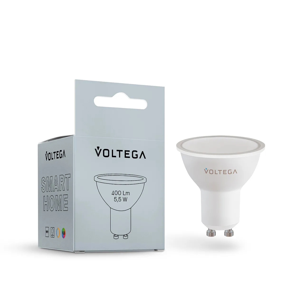 Voltega Светодиодная лампа Wi-Fi MR16 GU10 5,5Вт Цветная (RGB) + Комбинированная (MIX) диммируемая 110° 2426 — главное фото товара