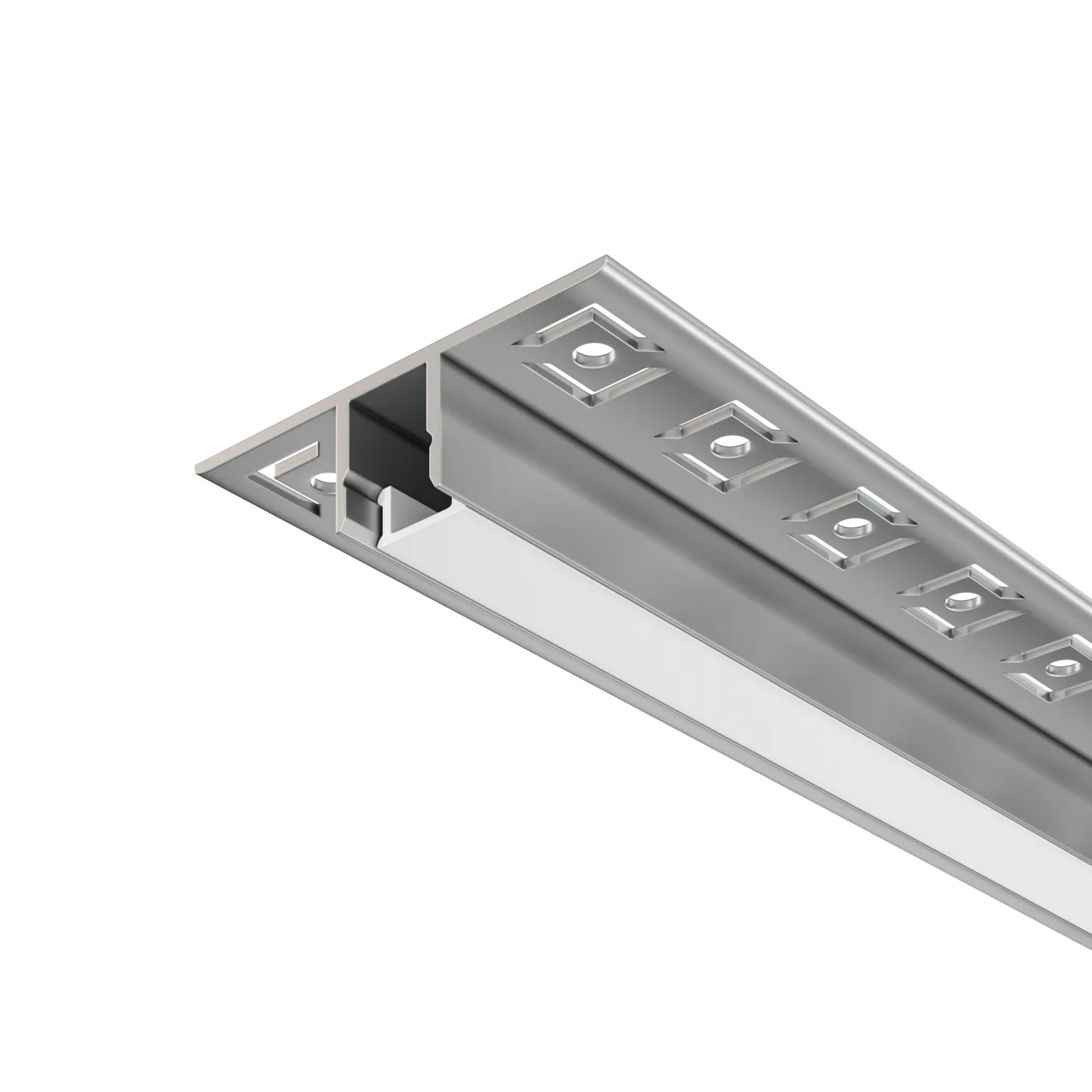 Led Strip Алюминиевый профиль встраиваемый скрытого монтажа 53x13 (Серебро, 2 м), ALM-5313B-S-2M — главное фото товара
