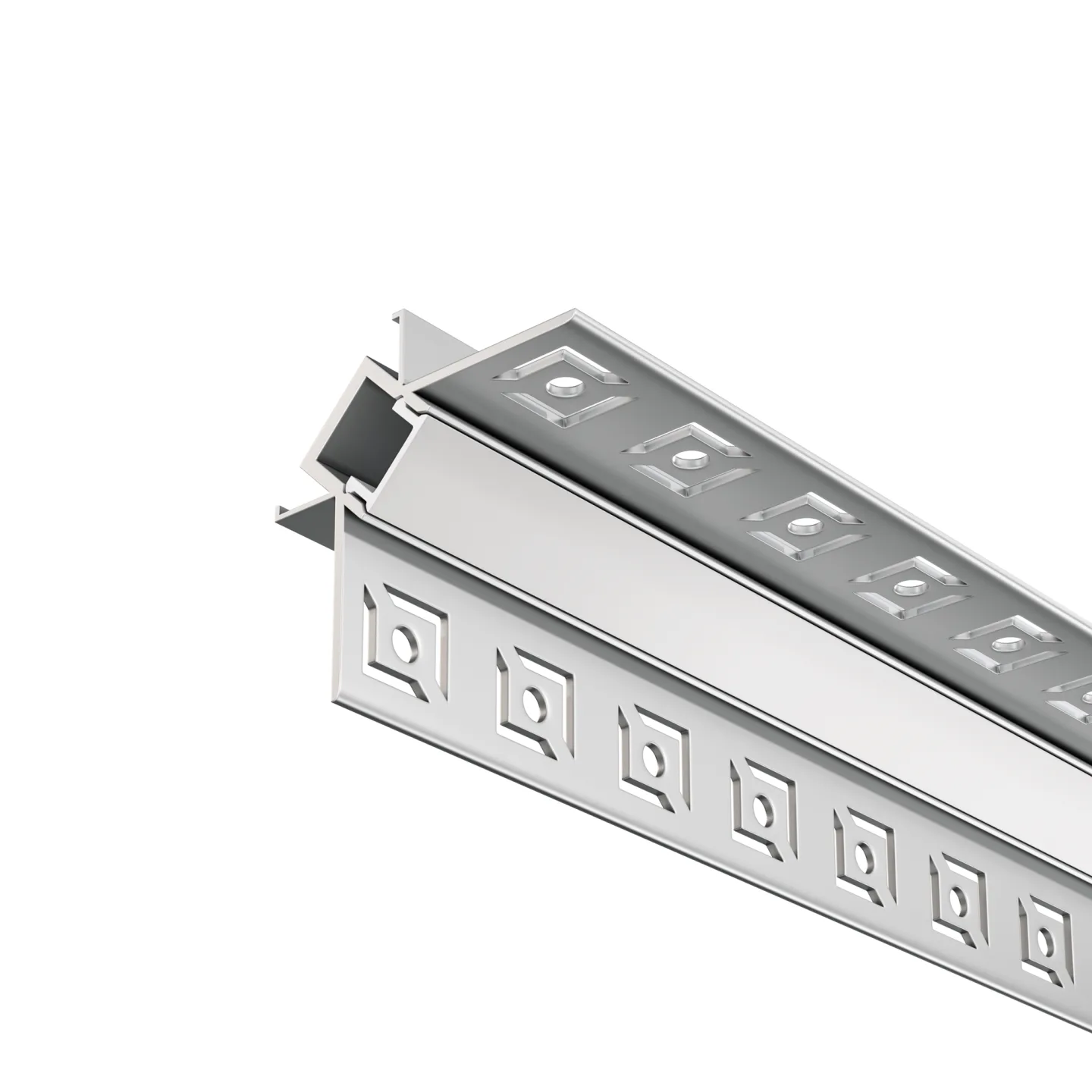 Led Strip Алюминиевый профиль встраиваемый скрытого монтажа 46x23 (Серебро, 2 м), ALM-4623-S-2M — главное фото товара
