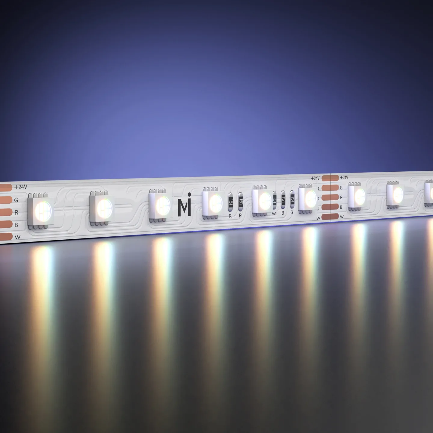 Led Strip Светодиодная лента Ультра 24В 5050 19,2Вт/м Цветная (RGB) + 3000К 5м IP 20 201134 — главное фото товара