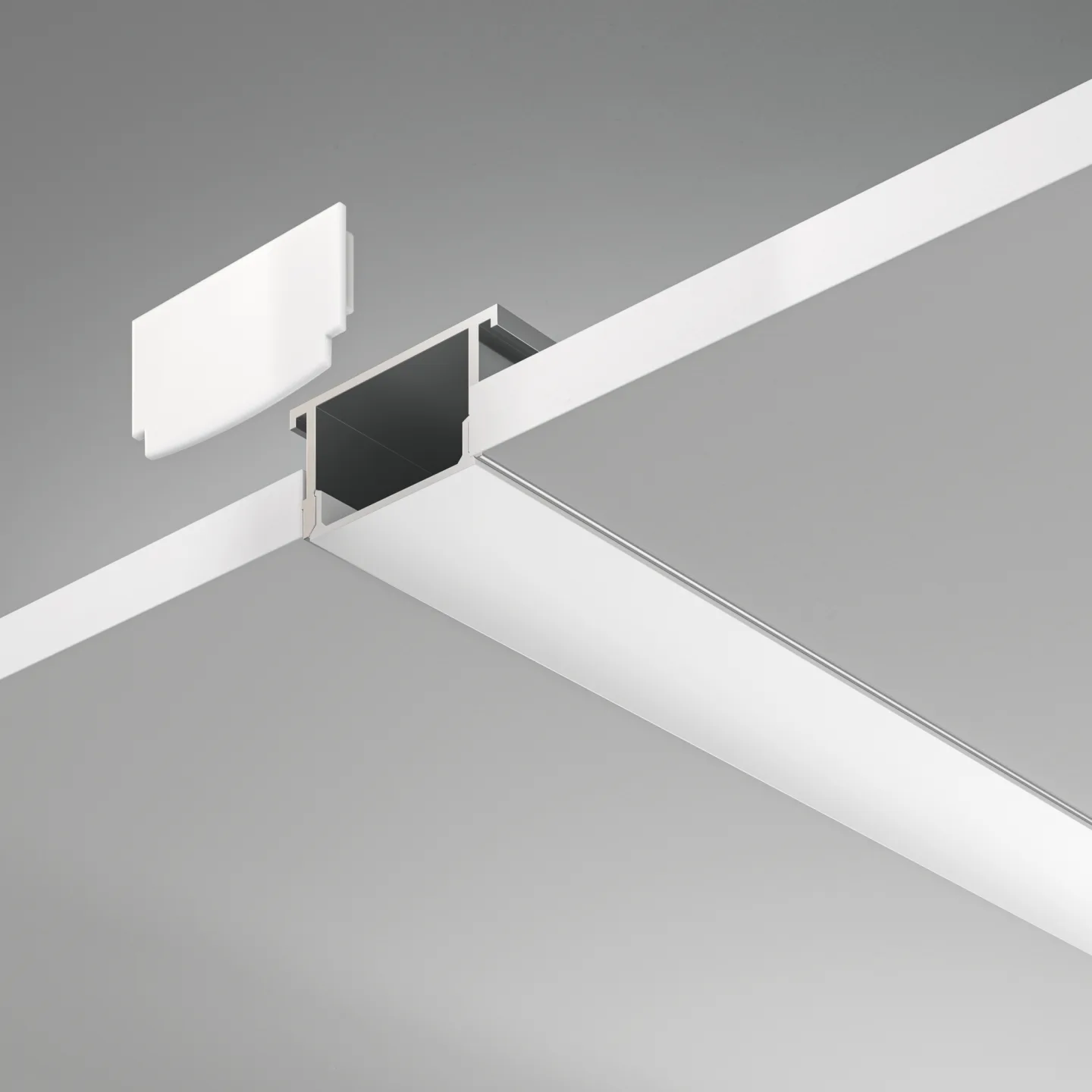 Led Strip Алюминиевый профиль встраиваемый скрытого монтажа 61x14 (Серебро, 2 м), ALM011S-2M — главное фото товара