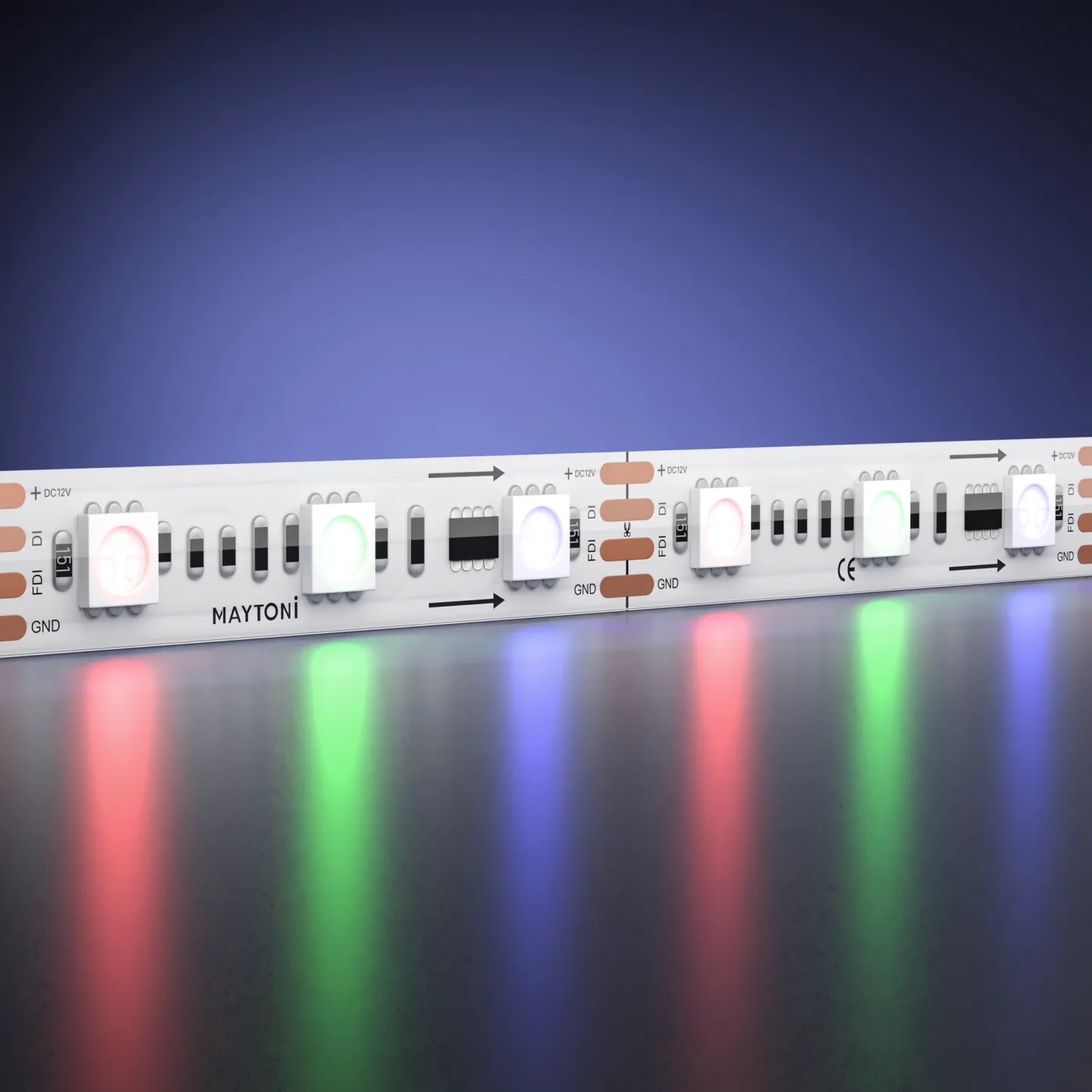 Led Strip Светодиодная лента 12В 5050 14,4Вт/м 5м IP 67 Адресная (SPI) Цветная (RGB) 201244 — главное фото товара