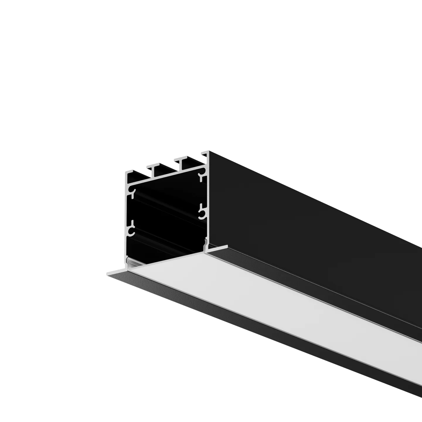 Led Strip Алюминиевый профиль встраиваемый с накладным фланцем 50x35 (Черный, 2 м), ALM-5035T-B-2M 632012 — главное фото товара