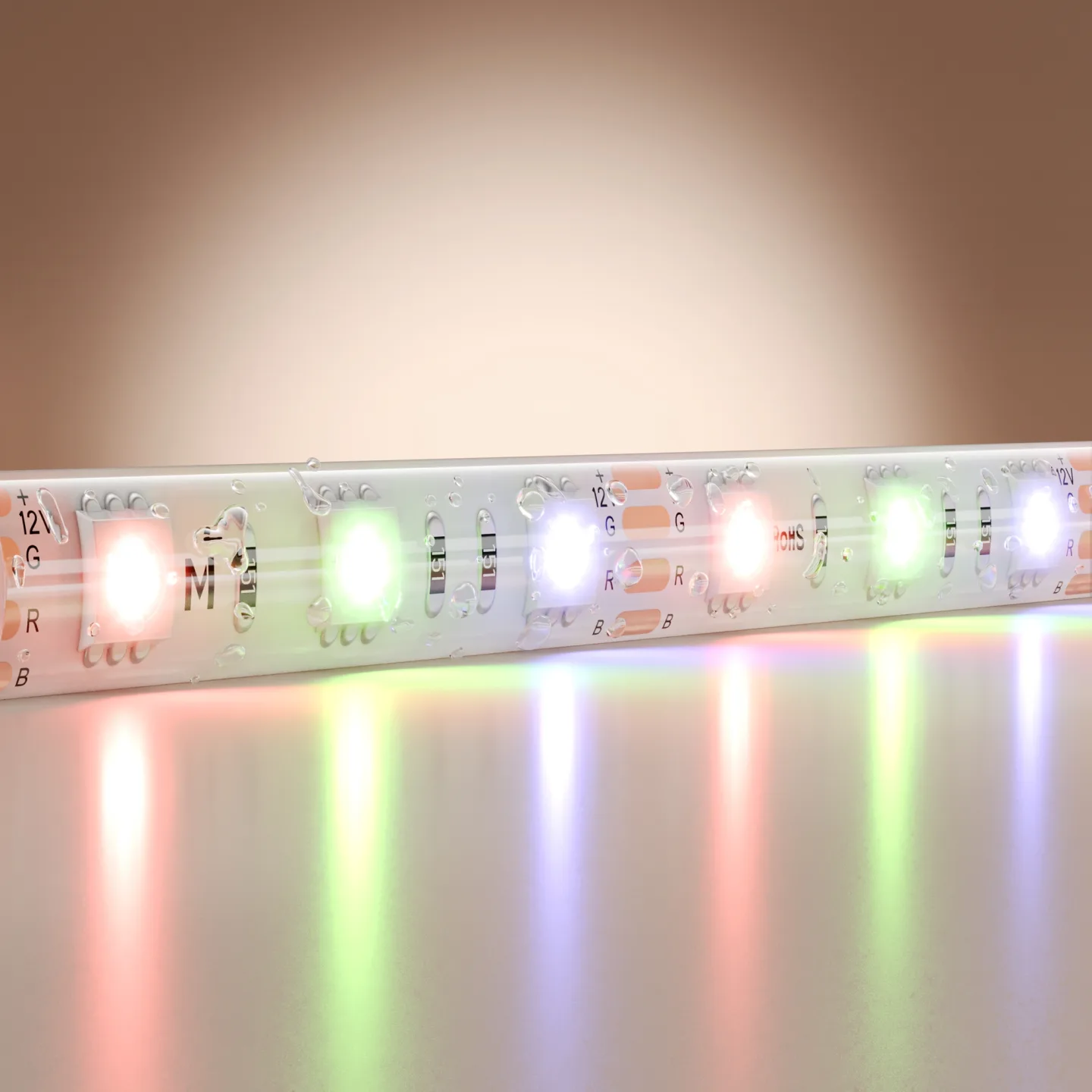 Led Strip Светодиодная лента Базовая 12В 5050 14,4Вт/м Цветная (RGB) 5м IP 65 201196 — главное фото товара