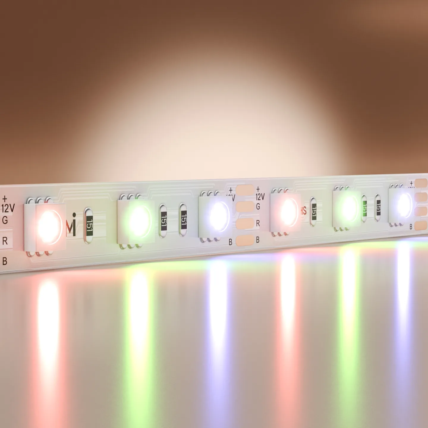 Led Strip Светодиодная лента Базовая 12В 5050 14,4Вт/м Цветная (RGB) 5м IP 20 201195 — главное фото товара