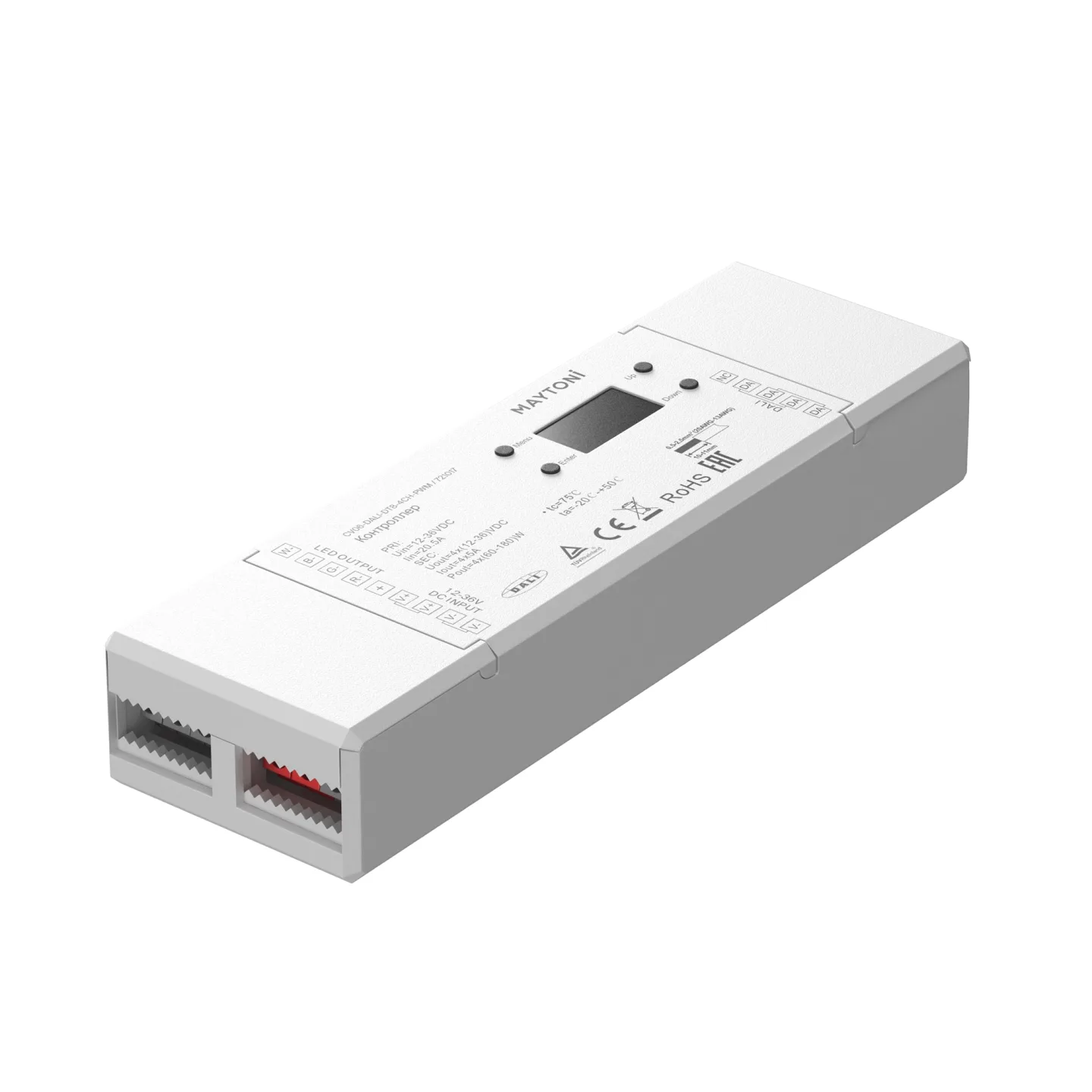 Maytoni Контроллер DALI DT8 четырёхканальный 12-24В Цветной (RGB)+W 180Вт 721017 — главное фото товара
