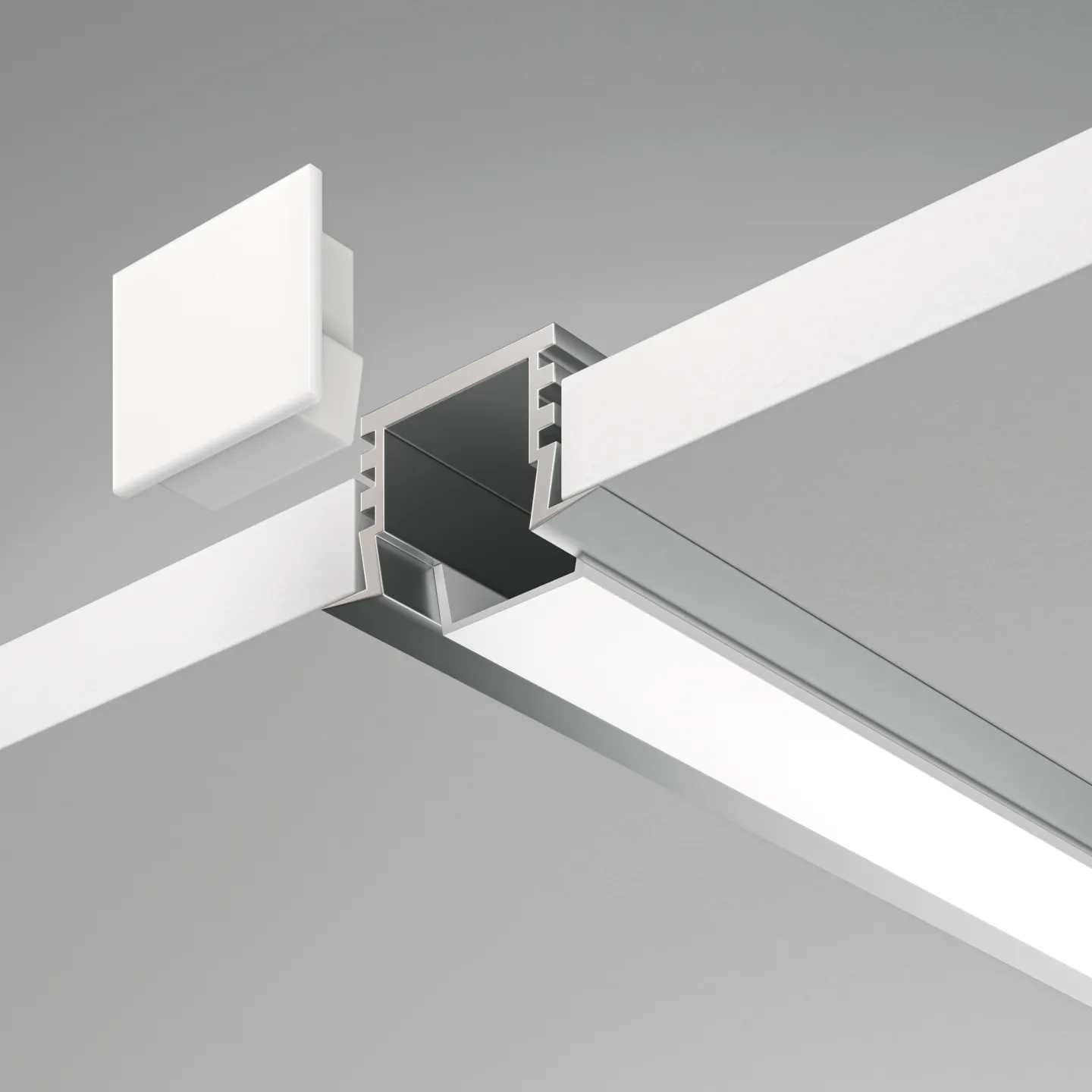 Led Strip Алюминиевый профиль встраиваемый с накладным фланцем 22x12 (Серебро, 2 м), ALM006S-2M — главное фото товара