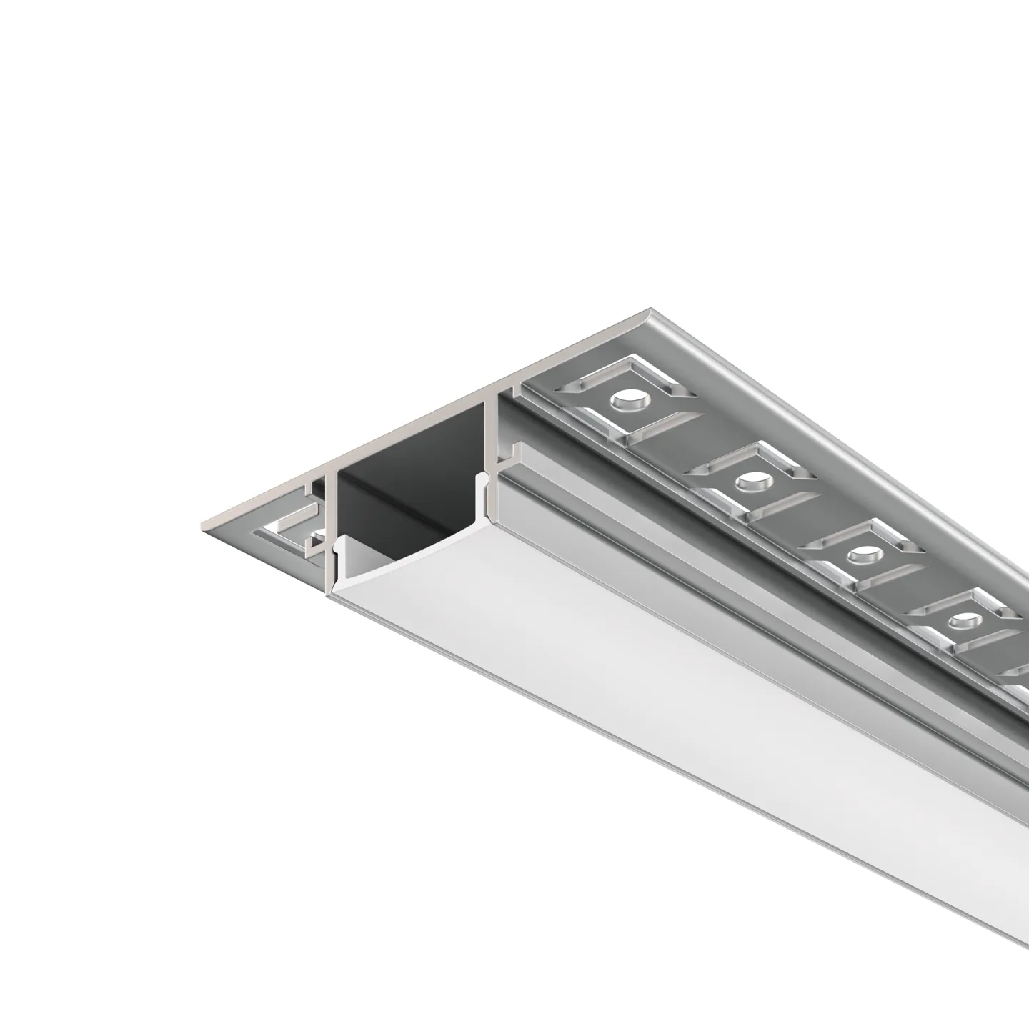 Led Strip Алюминиевый профиль встраиваемый скрытого монтажа 61x14 (Серебро, 2 м), ALM-6114-S-2M — главное фото товара