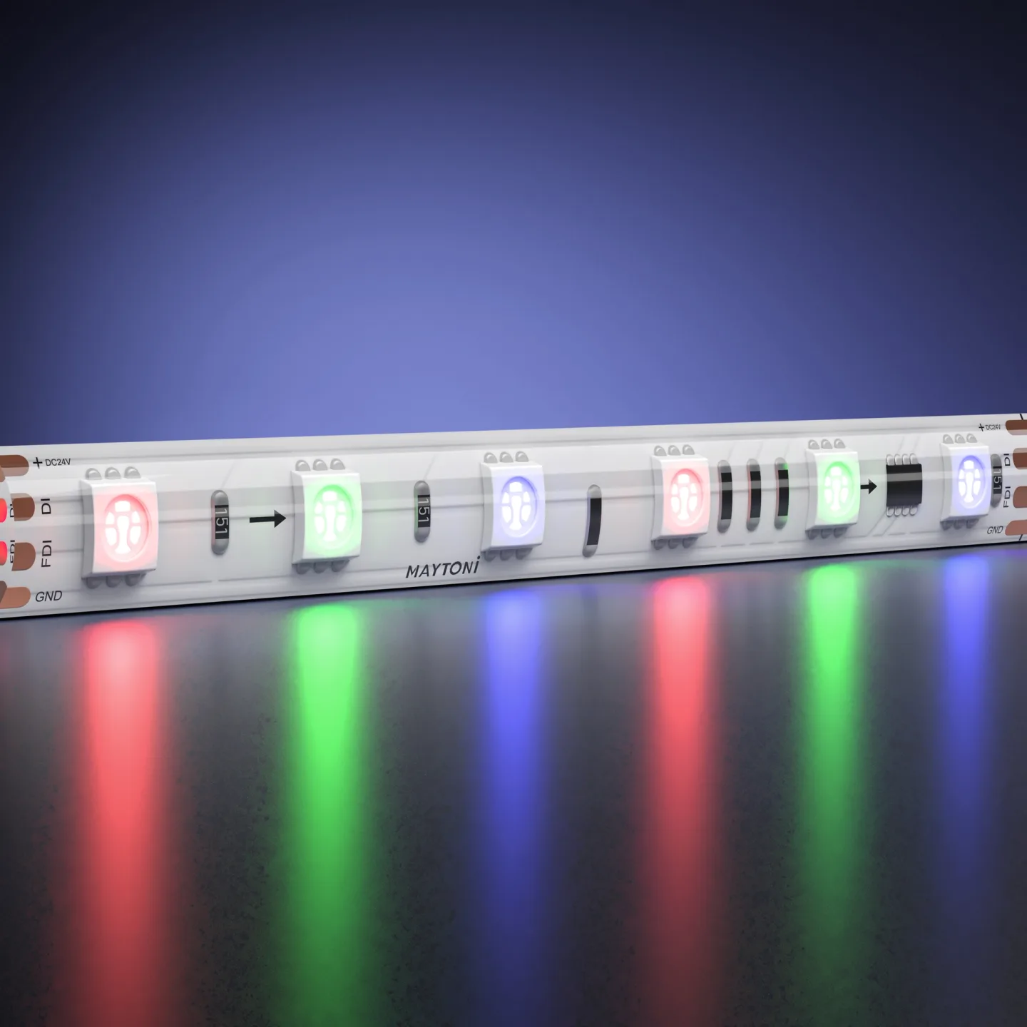 Led Strip Светодиодная лента 24В 5050 14,4Вт/м 5м IP 65 Адресная (SPI) Цветная (RGB) 201247 — главное фото товара