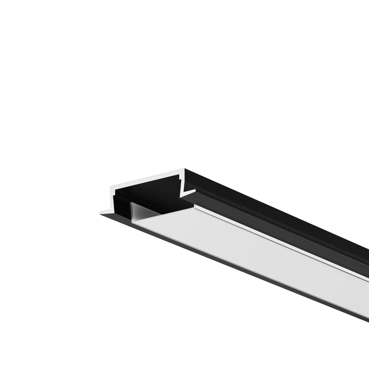 Led Strip Алюминиевый профиль встраиваемый с накладным фланцем 22x6 (Черный, 2 м), ALM-004-B-2M 632010 — главное фото товара