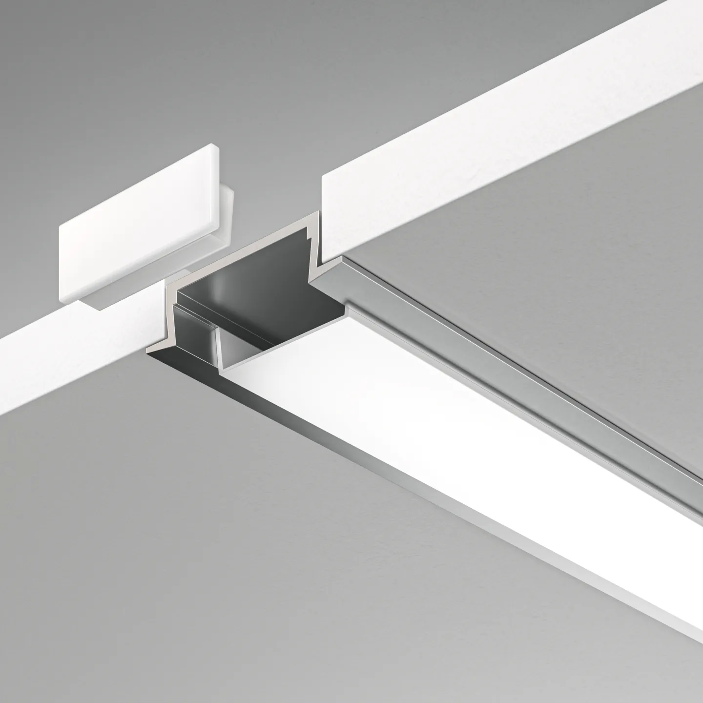 Led Strip Алюминиевый профиль встраиваемый с фланцем 22x6 (Серебро, 2 м), ALM004S-2M — главное фото товара