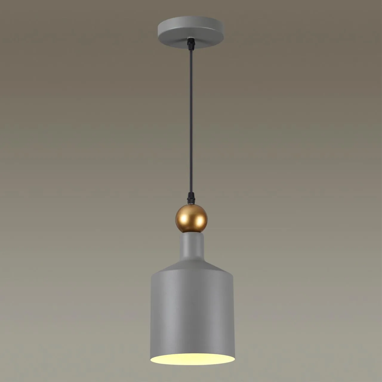 Odeon Light 4086/1 PENDANT ODL19 417 серый/золотой Подвес Е27 1*40W 220V BOLLI — главное фото товара