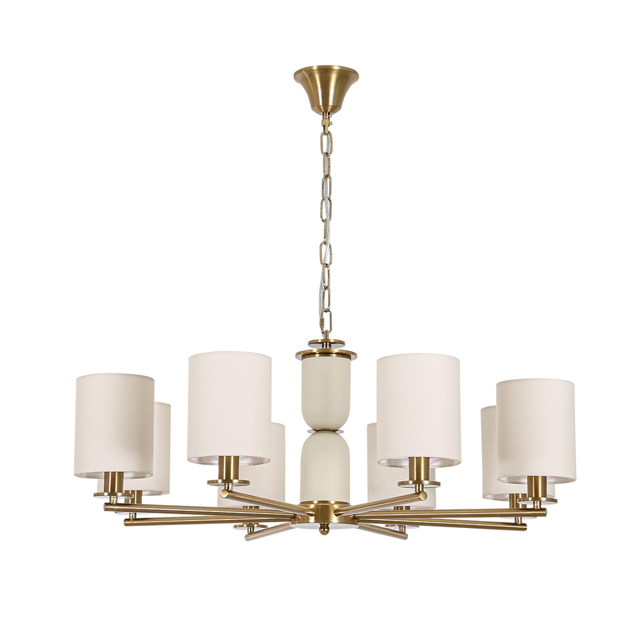 Lumion 8412/8 NEOCLASSI LN27 153 латунь/белый, металл/текстиль Люстра Е14 8*40W 220V ECLATE — главное фото товара