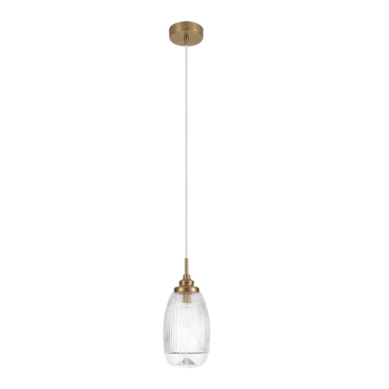 Lumion 8439/1C MODERNI LN27 379 латунь/прозрачный металл/стекло Подвес E14 1*40W 220V DEA — главное фото товара