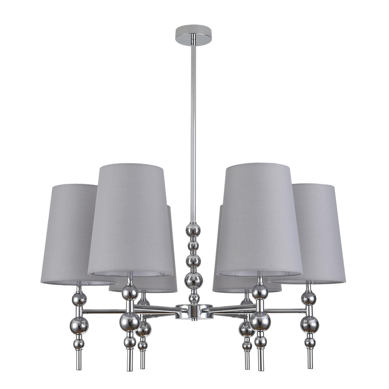 Lumion 8437/6 MODERNI LN27 069 хром/серый металл/текстиль Люстра E27 6*40W 220V ILARIA — главное фото товара