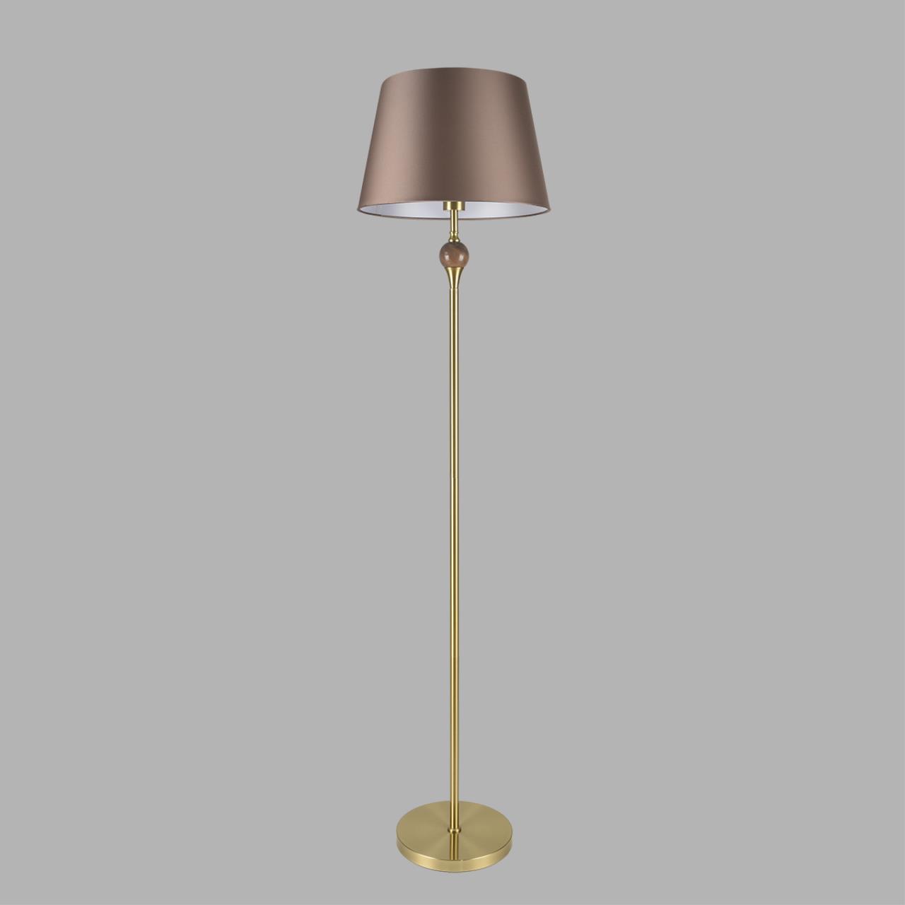 Lumion 8417/1F CLASSI LN27 041 латунь/коричневый, металл/стекло/текстиль Торшер Е27 60W 220V ELETRA — главное фото товара