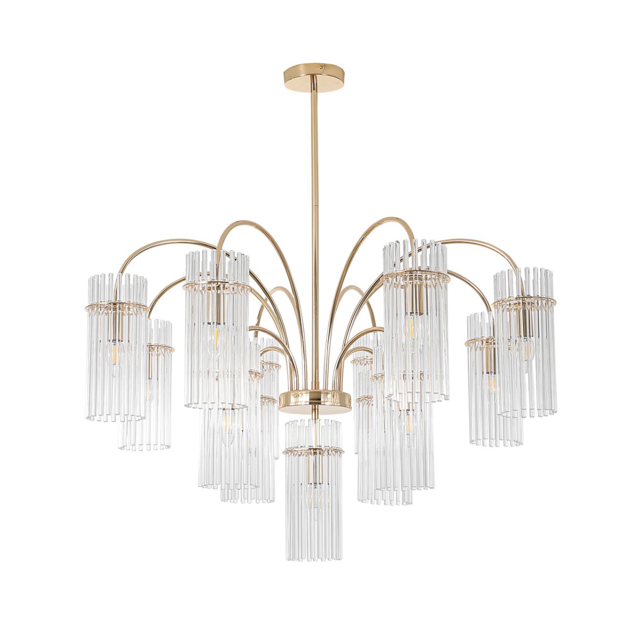 Lumion 8413/13 CLASSI LN27 187 французкое золото/прозрачный, металл/стекло Люстра Е14 13*40W 220V OPULENTA — главное фото товара