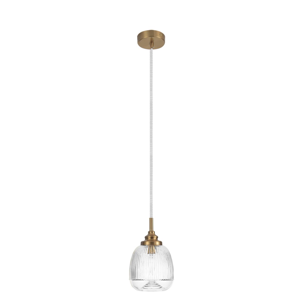 Lumion 8439/1A MODERNI LN27 379 латунь/прозрачный металл/стекло Подвес E14 1*40W 220V DEA — главное фото товара