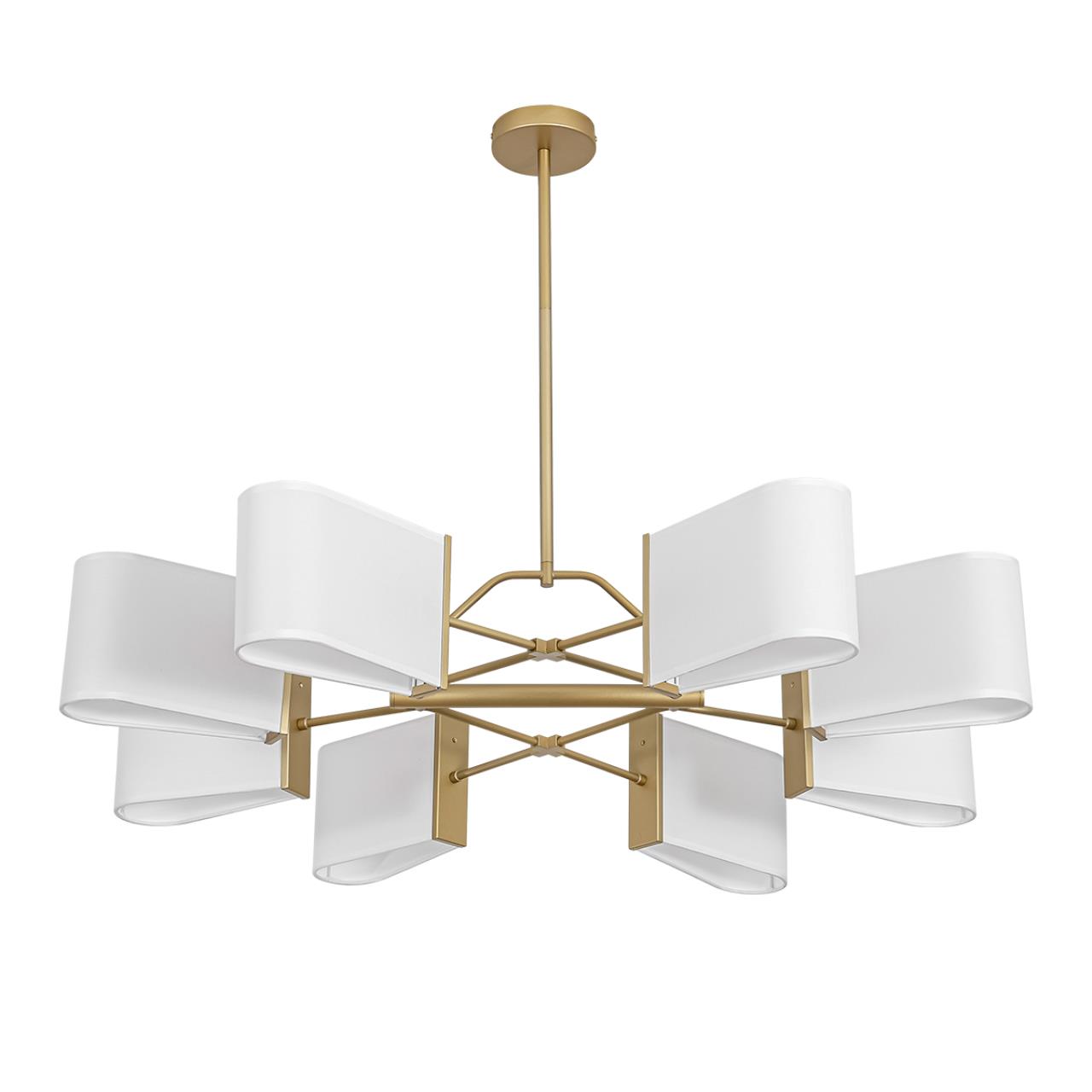 Lumion 8414/8 MODERNI LN27 145 золото/белый, металл/текстиль Люстра Е14 8*40W 220V SAMPO — главное фото товара