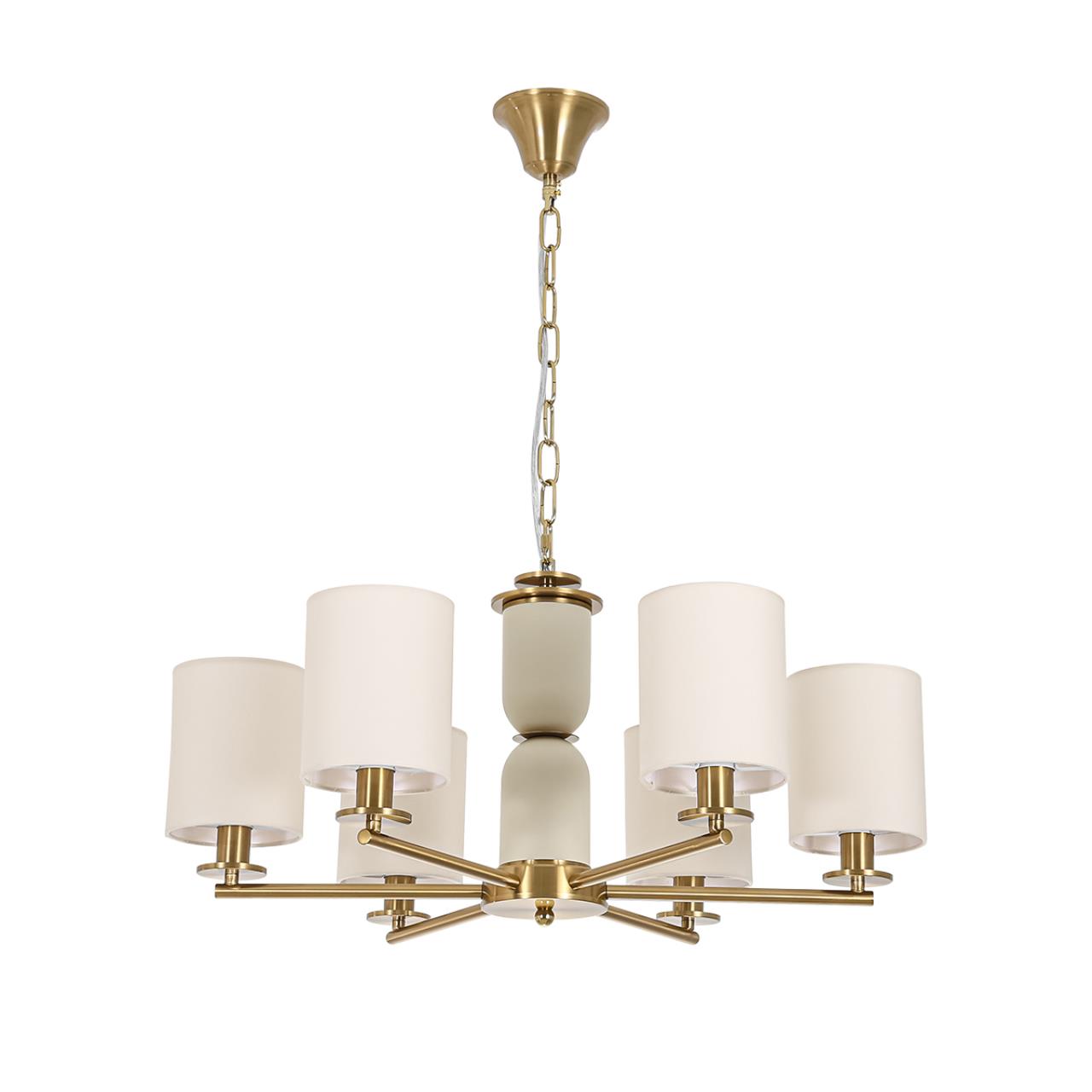 Lumion 8412/6 NEOCLASSI LN27 153 латунь/белый, металл/текстиль Люстра Е14 6*40W 220V ECLATE — главное фото товара