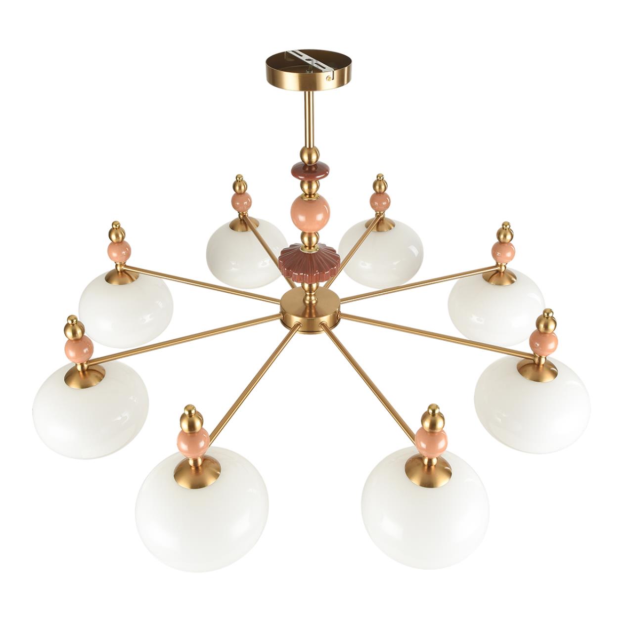 Lumion 8425/8C MODERNI LN27 170 бронза/белый/бежевый/коричневый, металл/керамика/стекло Люстра потолочная E27 8*60W 220V PICCOLO — главное фото товара