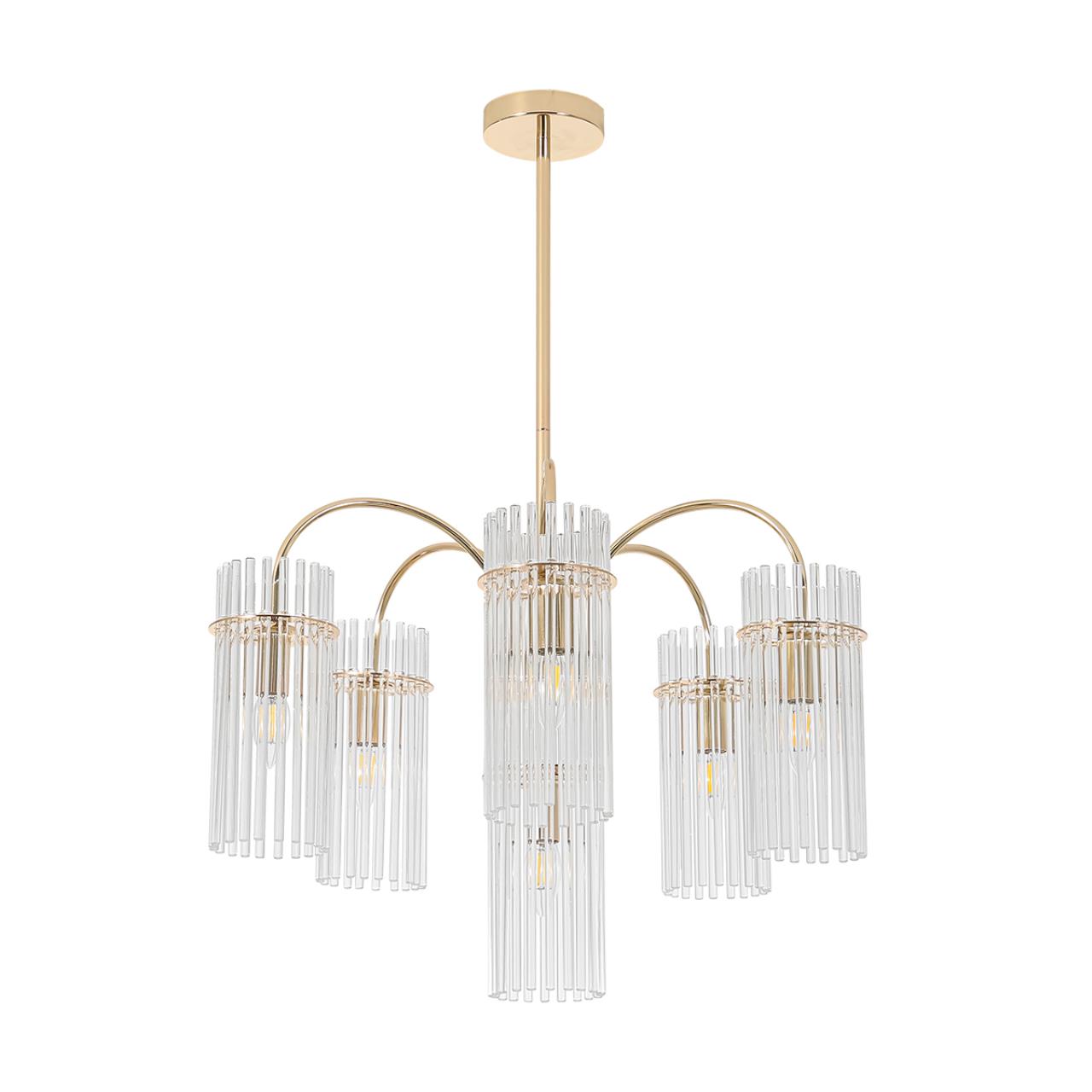 Lumion 8413/6 CLASSI LN27 187 французкое золото/прозрачный, металл/стекло Люстра Е14 6*40W 220V OPULENTA — главное фото товара