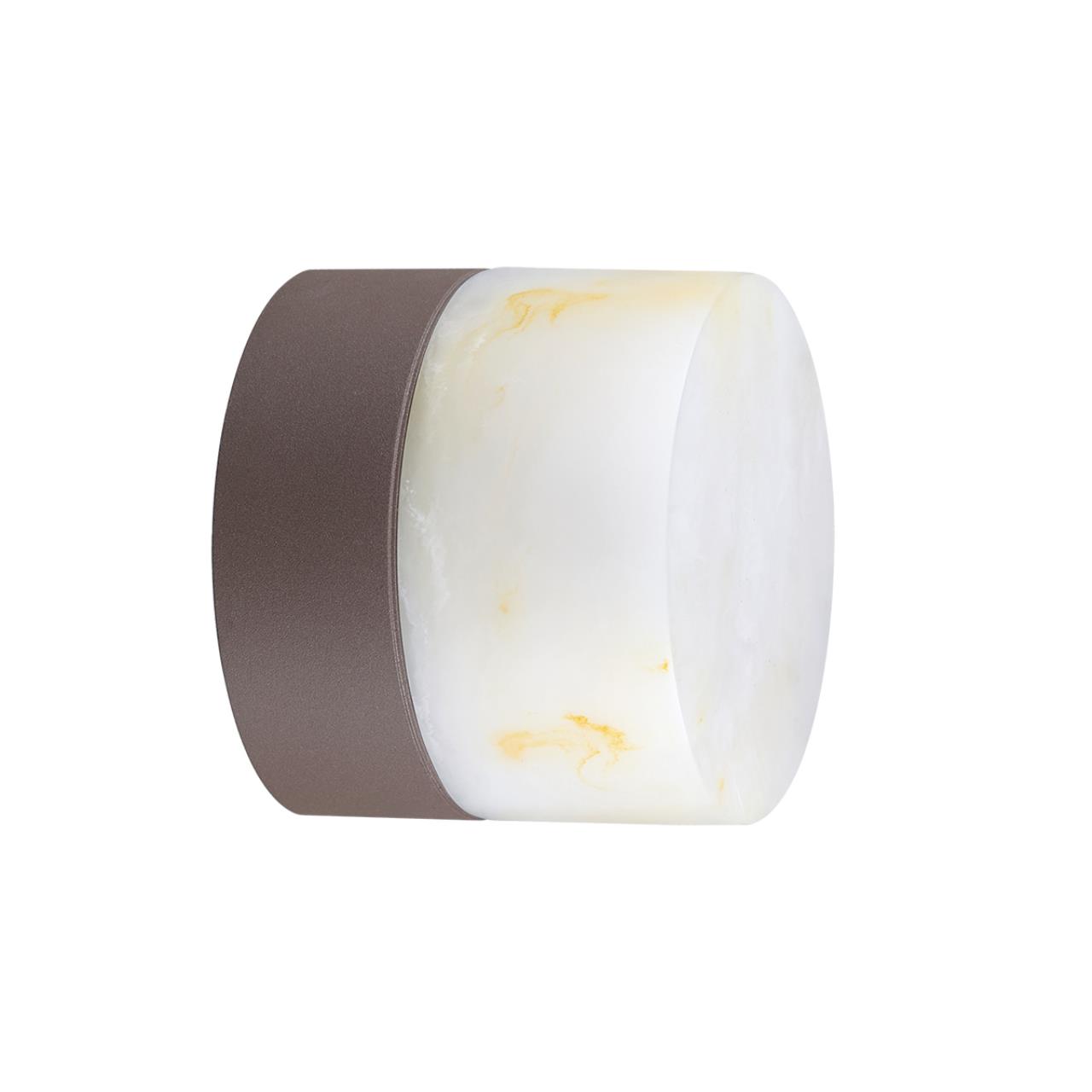 Odeon Light 7190/6WL NATURE ODL27 Фасадный светильник белый/коричн/алюминий/искусственный алебастр/металл IP65 LED 6W 2700K 220-240V CANDELA — главное фото товара