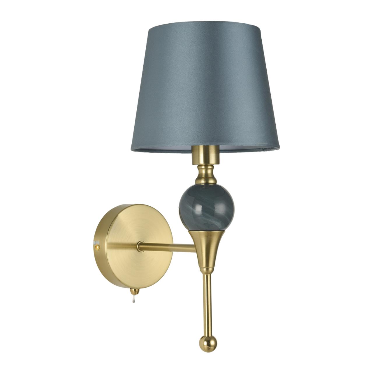 Lumion 8416/1W CLASSI LN27 040 латунь/синий, металл/стекло/текстиль Бра Е14 40W 220V ELETRA — главное фото товара