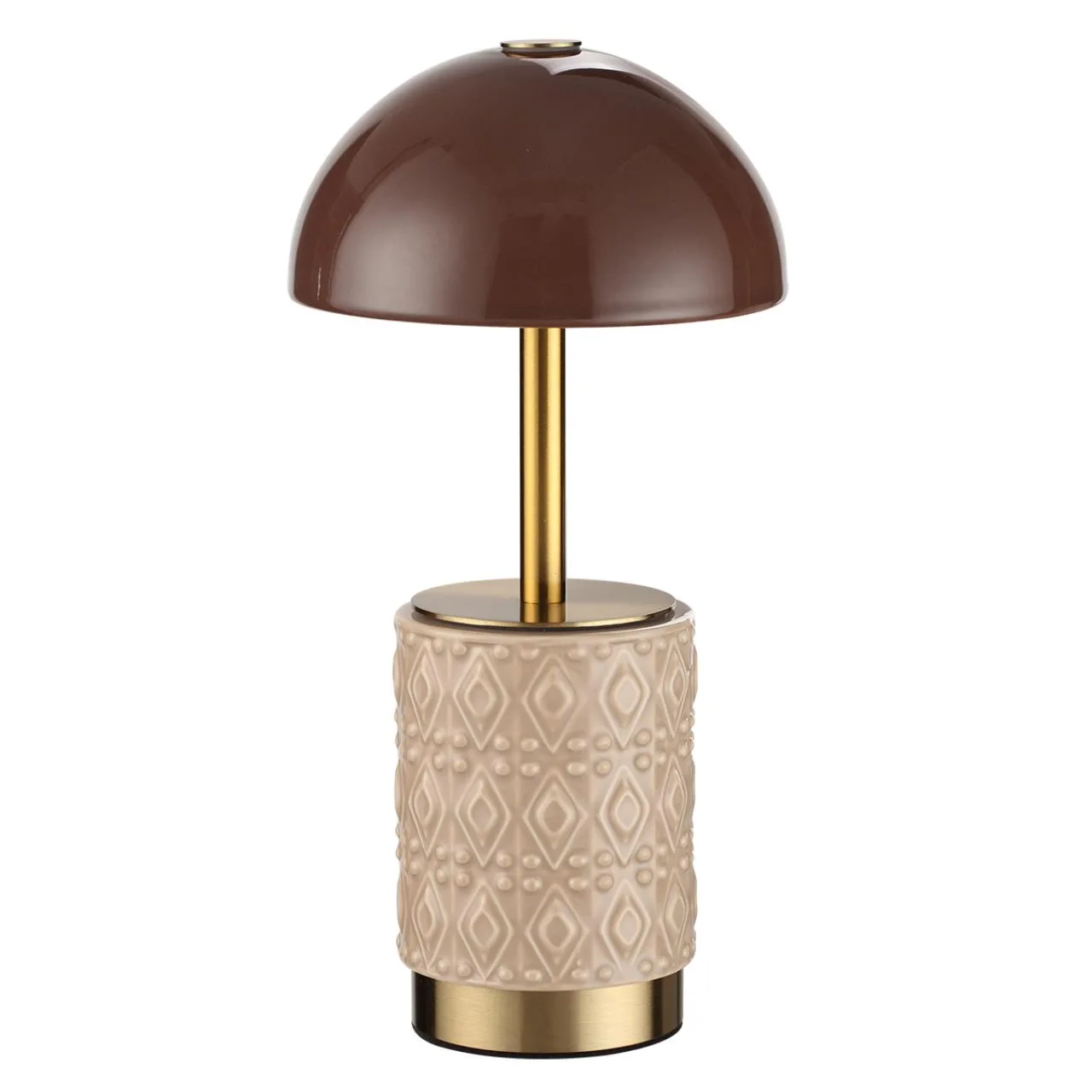 Odeon Light 5453/3TL L-VISION ODL_EX26 010 светлая бронза/кофейный/бежевый/металл/керамика Настольная лампа беспроводная LED*3W 3000K LULU — главное фото товара