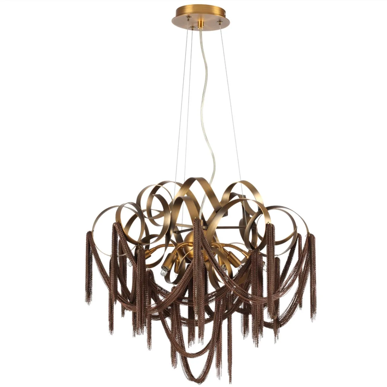 Odeon Light 5066/6 HALL ODL24 527 античн.бронза/коричневый/металл/металл Люстра G9 6*40W CHAINY — главное фото товара