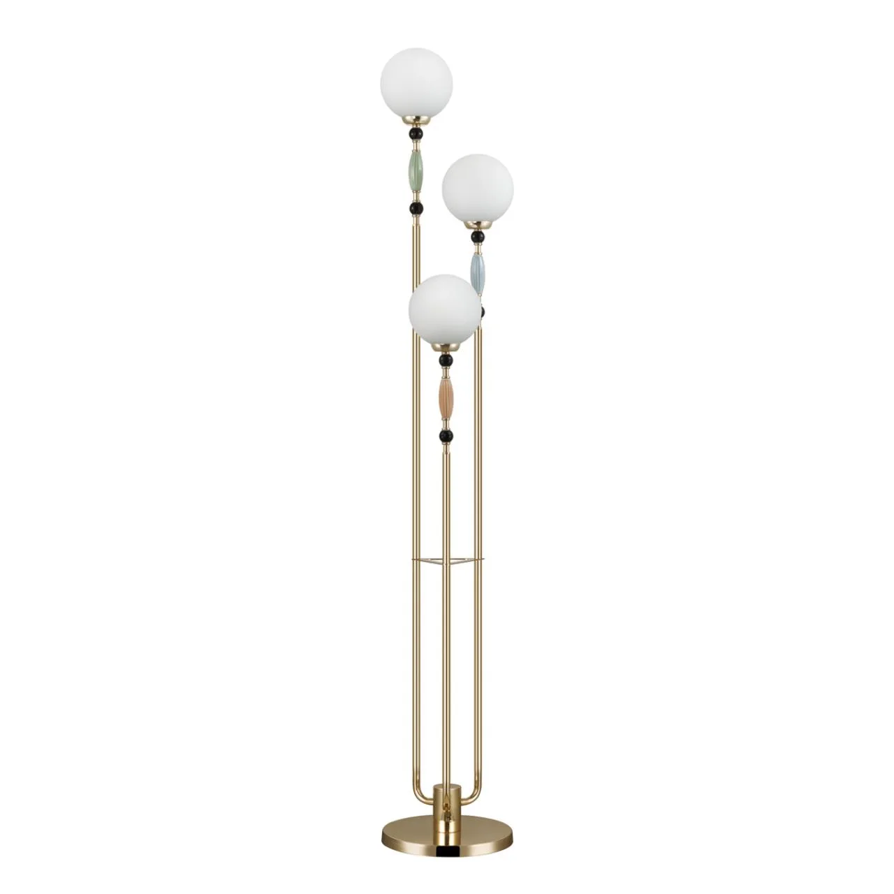 Odeon Light 5405/3F MODERN ODL_EX24 125 золотой/корич./голубой/зеленый/белый матов./металл/керамика/стекло Торшер E14 3*40W PALLE — главное фото товара