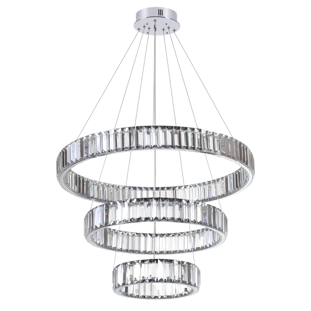 Odeon Light 4930/88L L-VISION ODL24 593 хром/прозрачный металл/хрусталь Люстра LED 88W 4000K 10200Лм VEKIA — главное фото товара