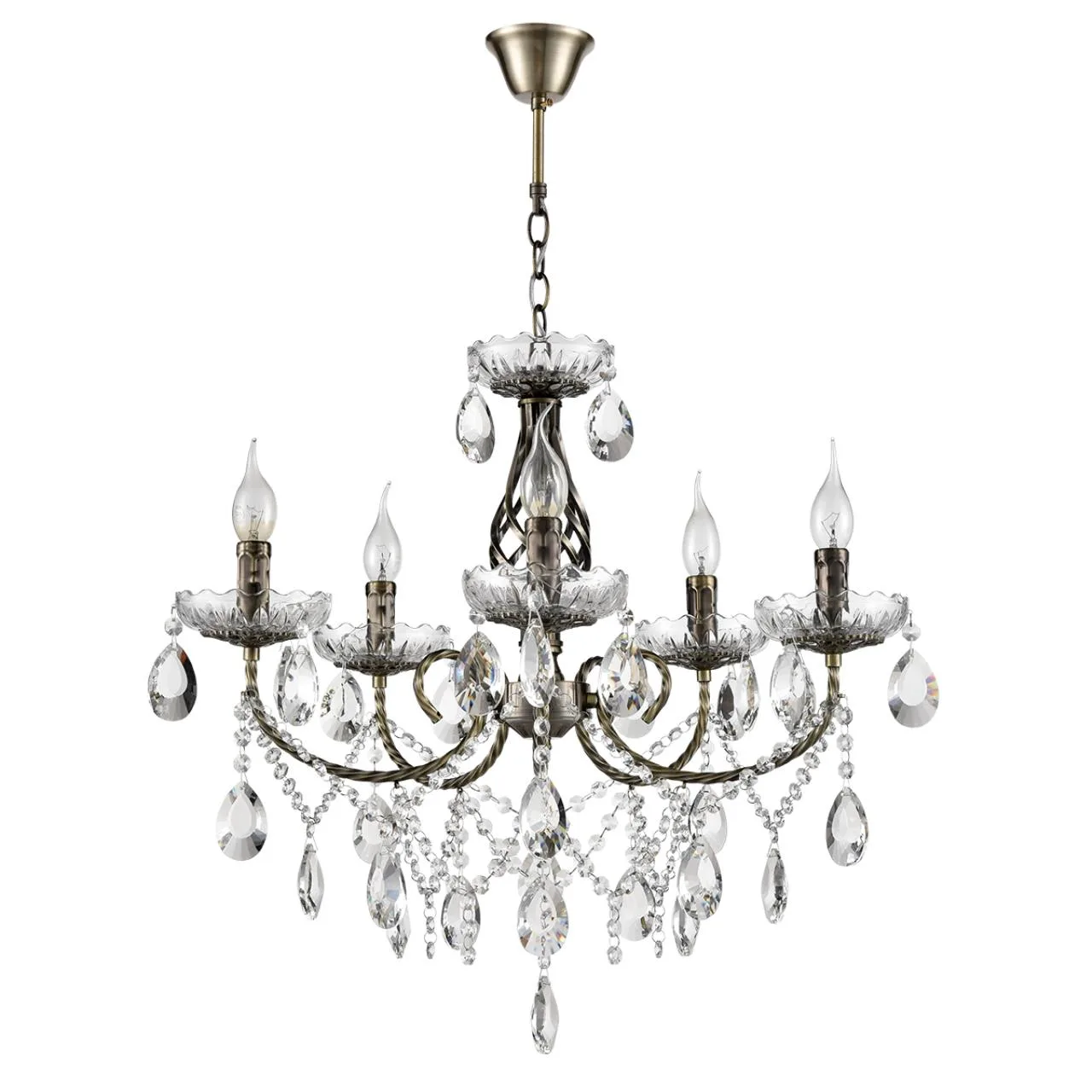 Lumion 8190/5 CLASSI LN26 094 античная бронза, металл/хрусталь Люстра E14 5*40W 220V LINN — главное фото товара