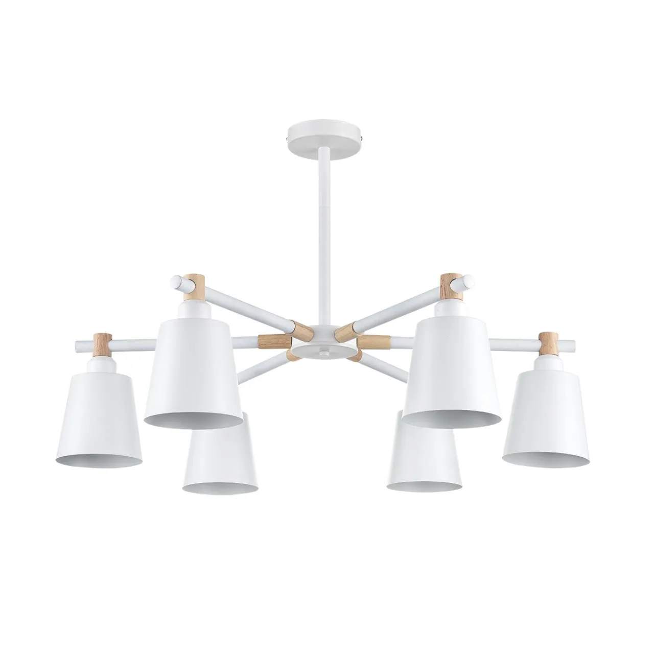 Lumion 8097/6C MODERNI LN26 342 белый/белый металл, дерево/металл Люстра потолочная Е27 6*60W 220V ROSALINA — главное фото товара