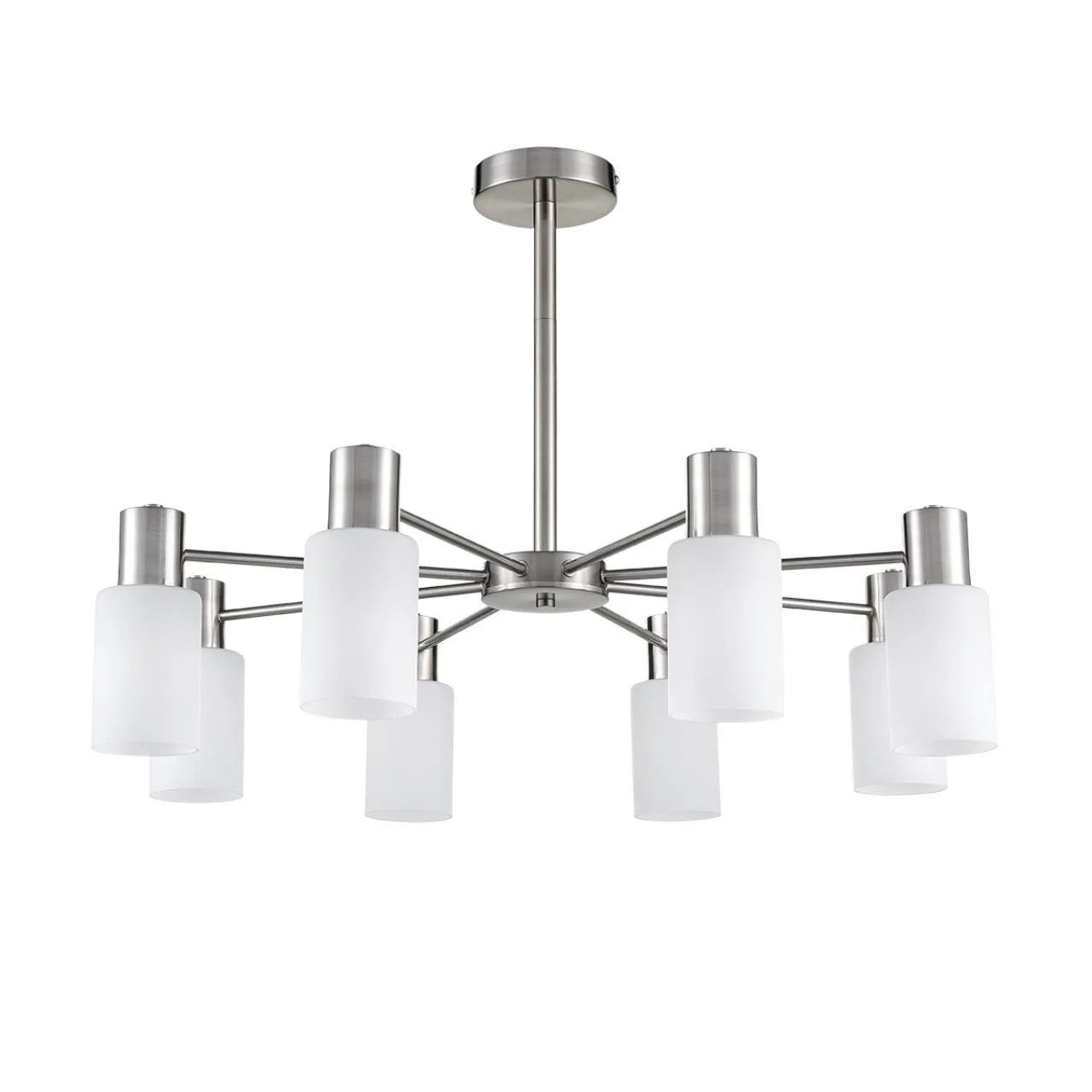 Lumion 8099/8C COMFI LN26 105 никель/белый металл/стекло Люстра потолочная Е14 8*40W 220V MAVE — главное фото товара