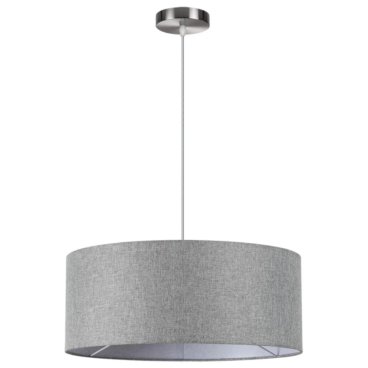 Lumion 8251/3 MODERNI LN26 530 никель/серый, металл/текстиль Подвес Е27 3*60W 220V NIKKI — главное фото товара