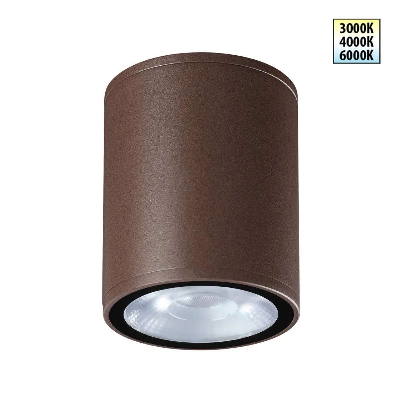 Novotech 359536 STREET NT25 000 коричневый Светильник ландшафтный с переключ. цветовой температуры IP65 LED 10W 100-240V 3000К\4000К\6000К TUMBLER — главное фото товара