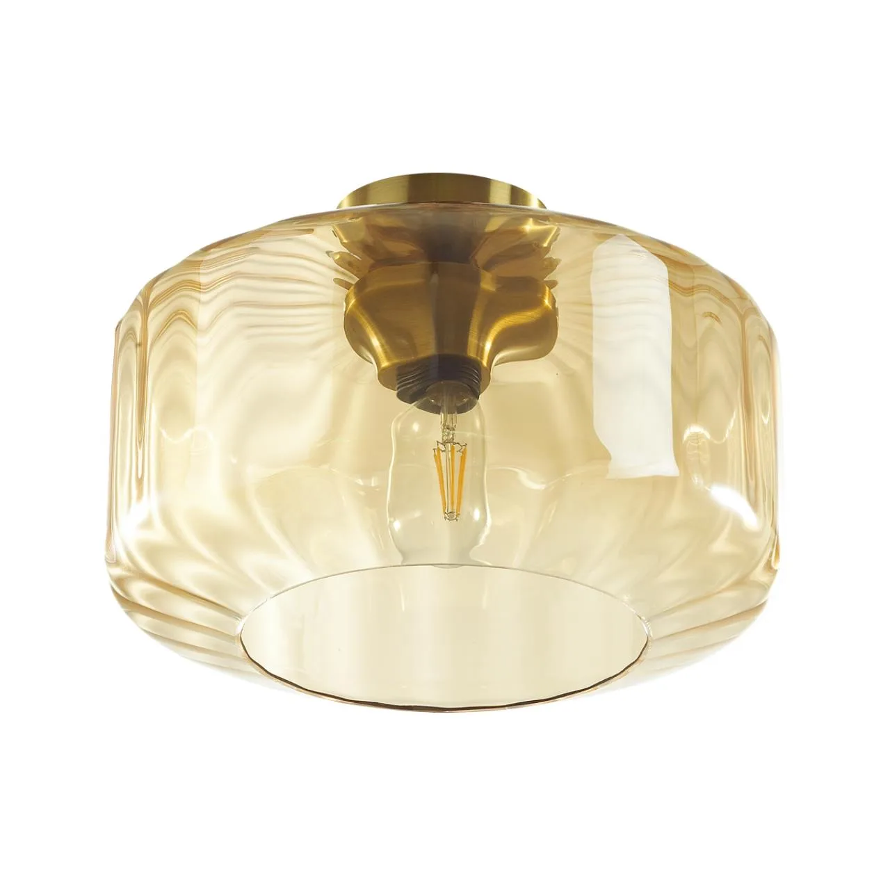 Odeon Light 4747/1C PENDANT ODL21 409 янтарный/бронзовый Светильник потолочный E27 1*60W BINGA — главное фото товара