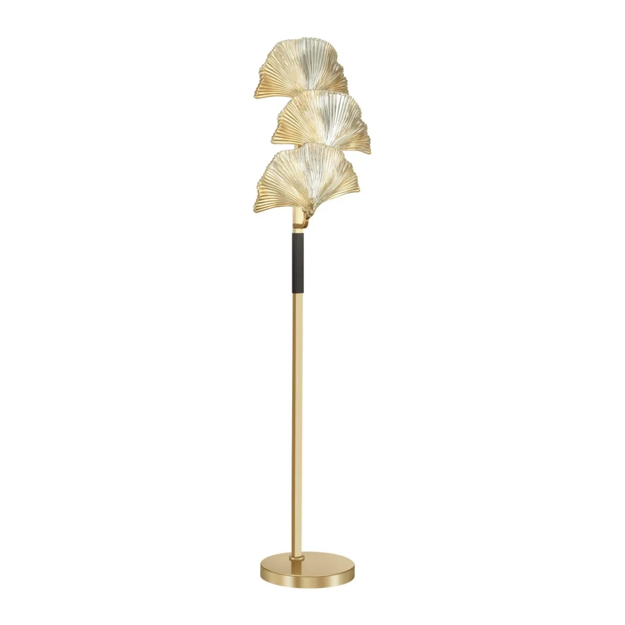 Odeon Light 4870/3F HALL ODL_EX22 000 золотой/чёрный/стекло Торшер E14 3*40W VENTAGLIO — главное фото товара