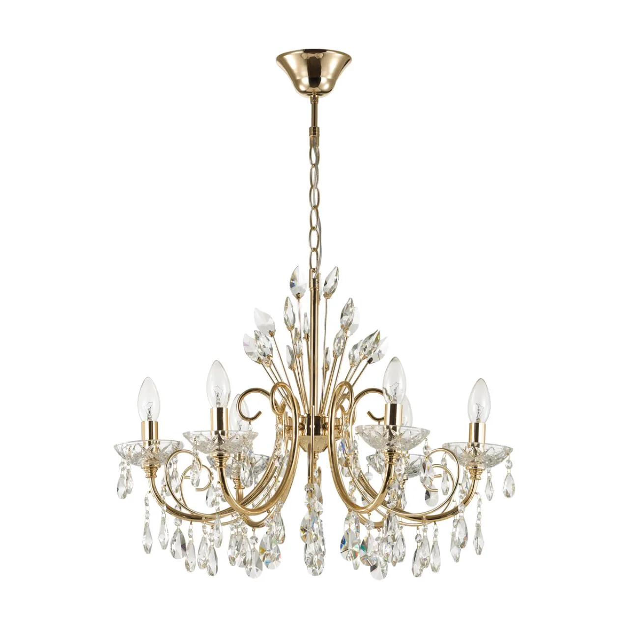 Odeon Light 4977/6 HALL ODL23 627 золотой/хрусталь Люстра E14 6*40W VERSIA — главное фото товара