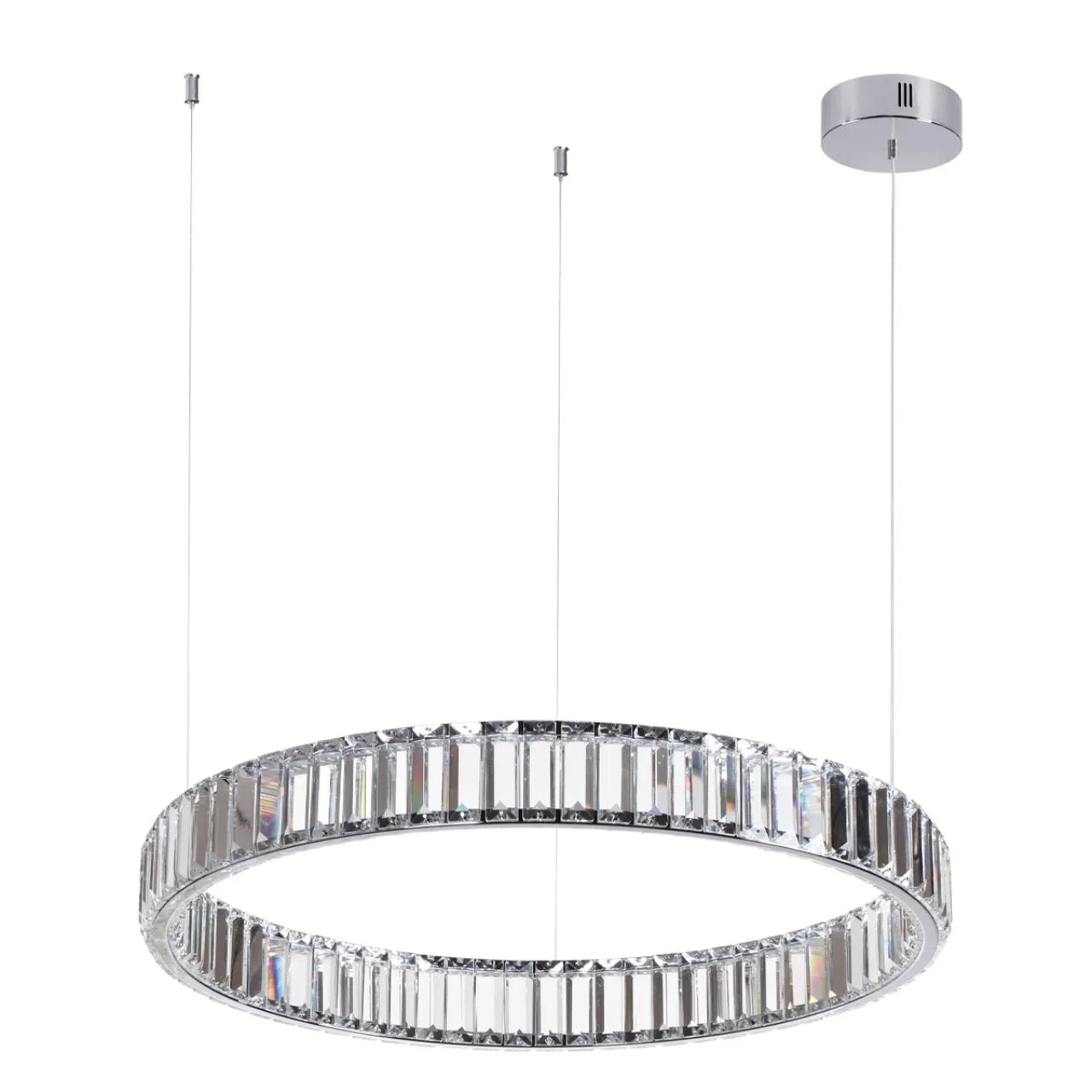 Odeon Light 4930/36L L-VISION ODL24 591 хром/прозрачный металл/хрусталь Люстра LED 36W 4000K 4280Лм VEKIA — главное фото товара
