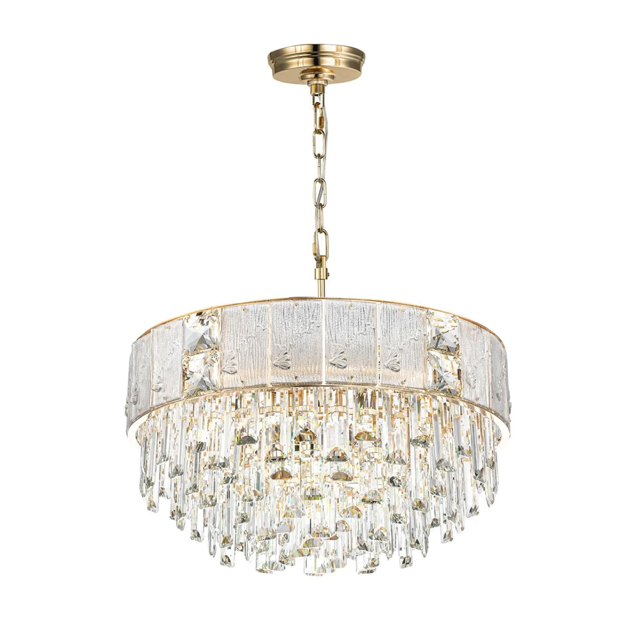 Odeon Light 5070/11 HALL (В 2-х КОРОБКАХ) ODL24 601 золото/прозрачный/матовый/металл/хрусталь/стекло Люстра E14 11*40W FIESTA — главное фото товара