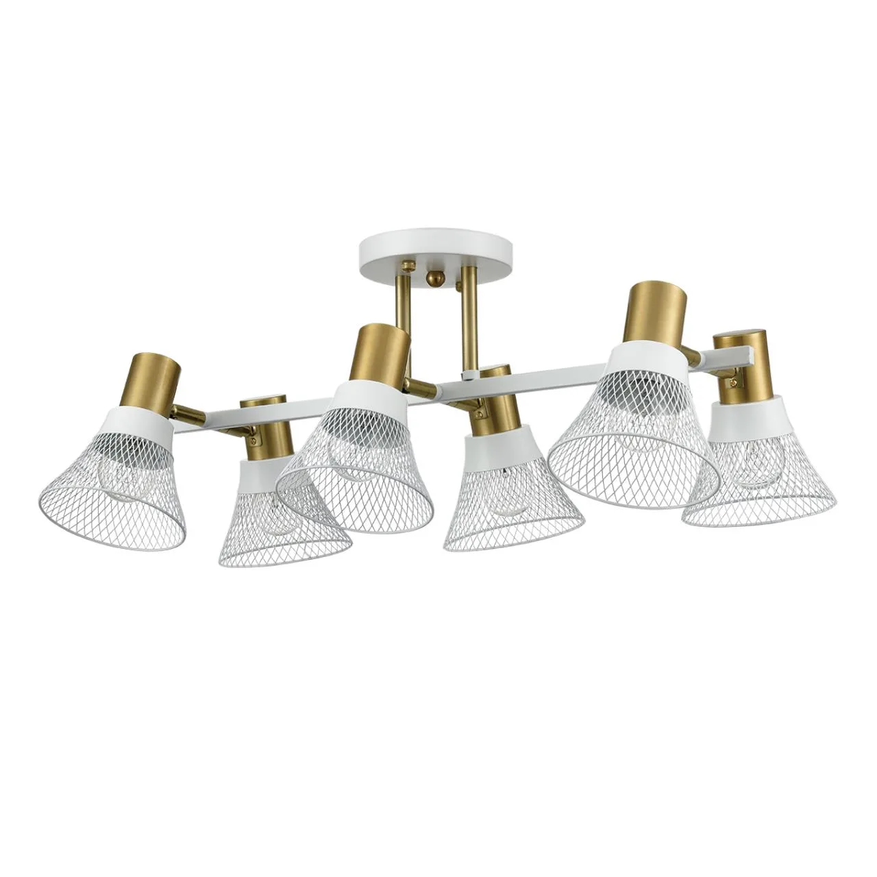 Lumion 8045/6C MODERNI LN26 220 белый, латунь/белый металл/металл Люстра потолочная Е14 6*40W 220V ANRIYA — главное фото товара