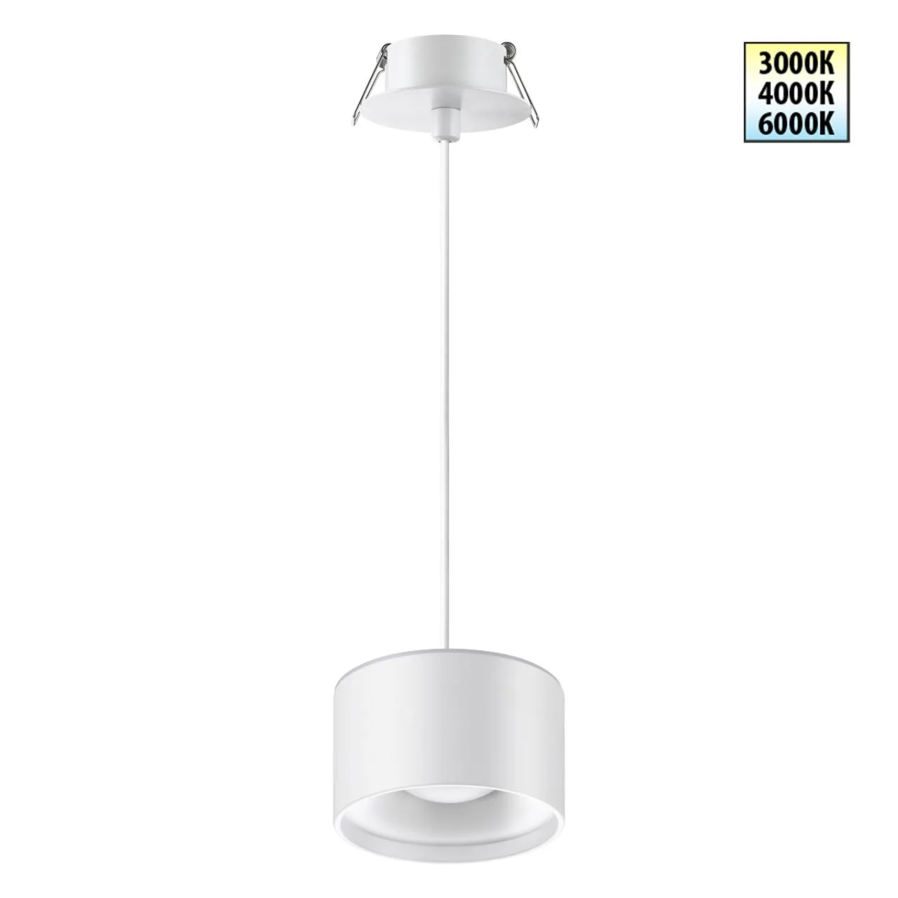 Novotech 358964 SPOT NT22 446 белый Светильник встраиваемый с переключ. цв. температуры, провод 2м IP20 LED 3000К\4000К\6000К 12W вниз + 3W вверх 110-265V GIRO — главное фото товара