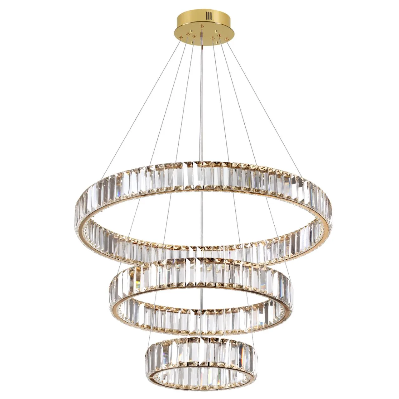 Odeon Light 5015/88L L-VISION ODL23 589 золотой/прозрачный металл/хрусталь Люстра LED 88W 4000K 8800Лм VEKIA — главное фото товара