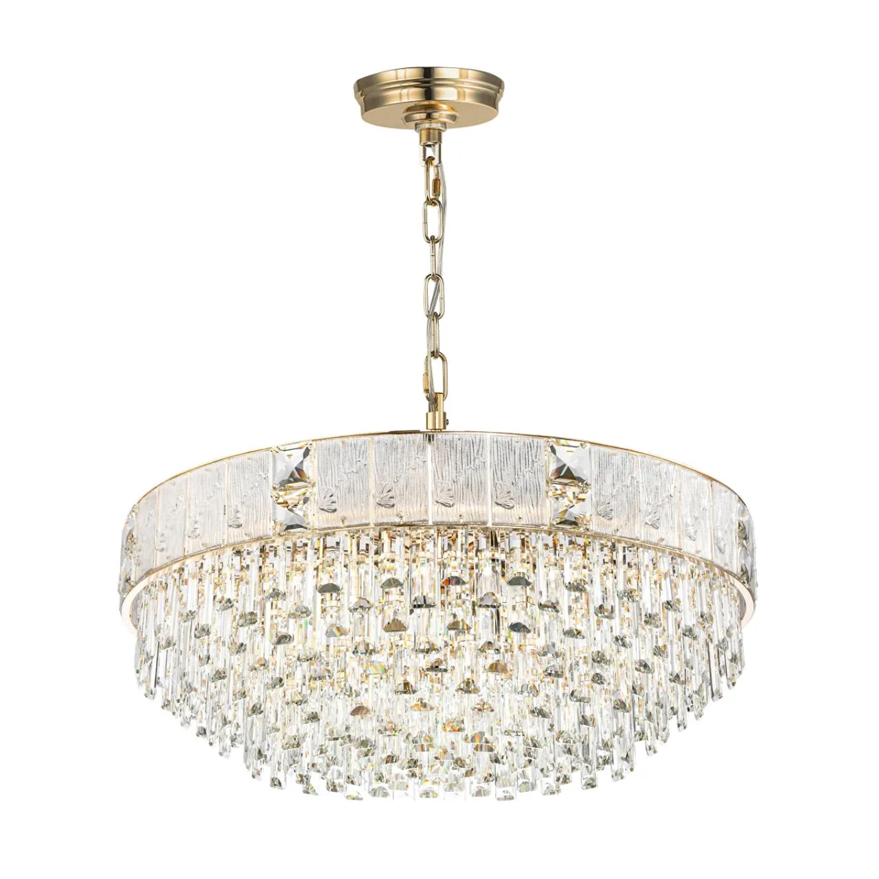 Odeon Light 5070/21 HALL (В 2-х КОРОБКАХ) ODL24 601 золото/прозрачный/матовый/металл/хрусталь/стекло Люстра E14 21*40W FIESTA — главное фото товара