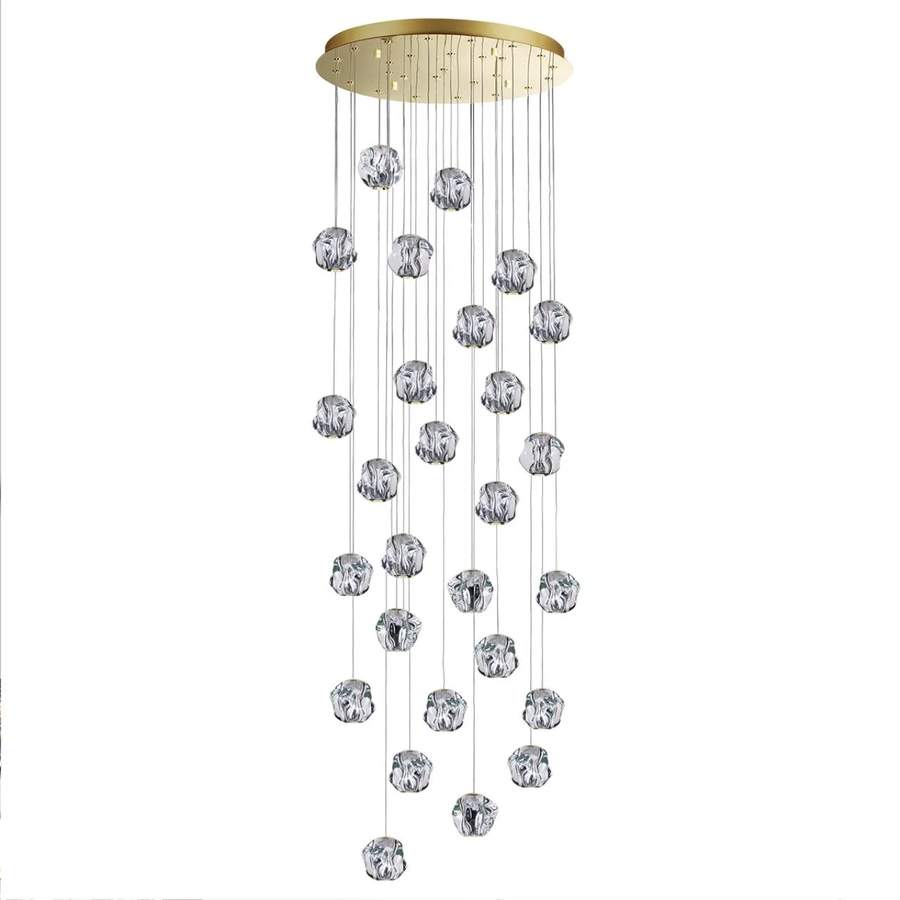 Odeon Light 5085/120L L-VISION ODL25 563 золото/прозрачный/металл/акрил Люстра каскадная LED 120W 4000K 5500Лм JEMSTONE — главное фото товара