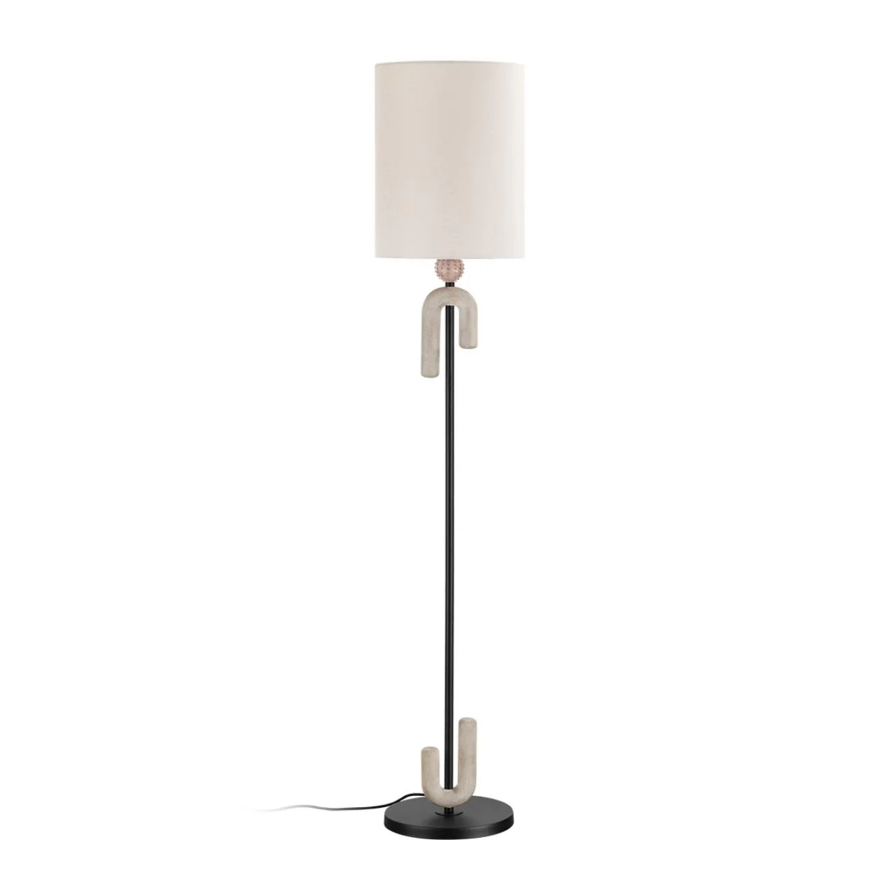 Odeon Light 5410/1F MODERN ODL_EX23 113 черный матовый/бежевый /металл/полирезин/ткань Торшер E27 1*60W BAGEL — главное фото товара