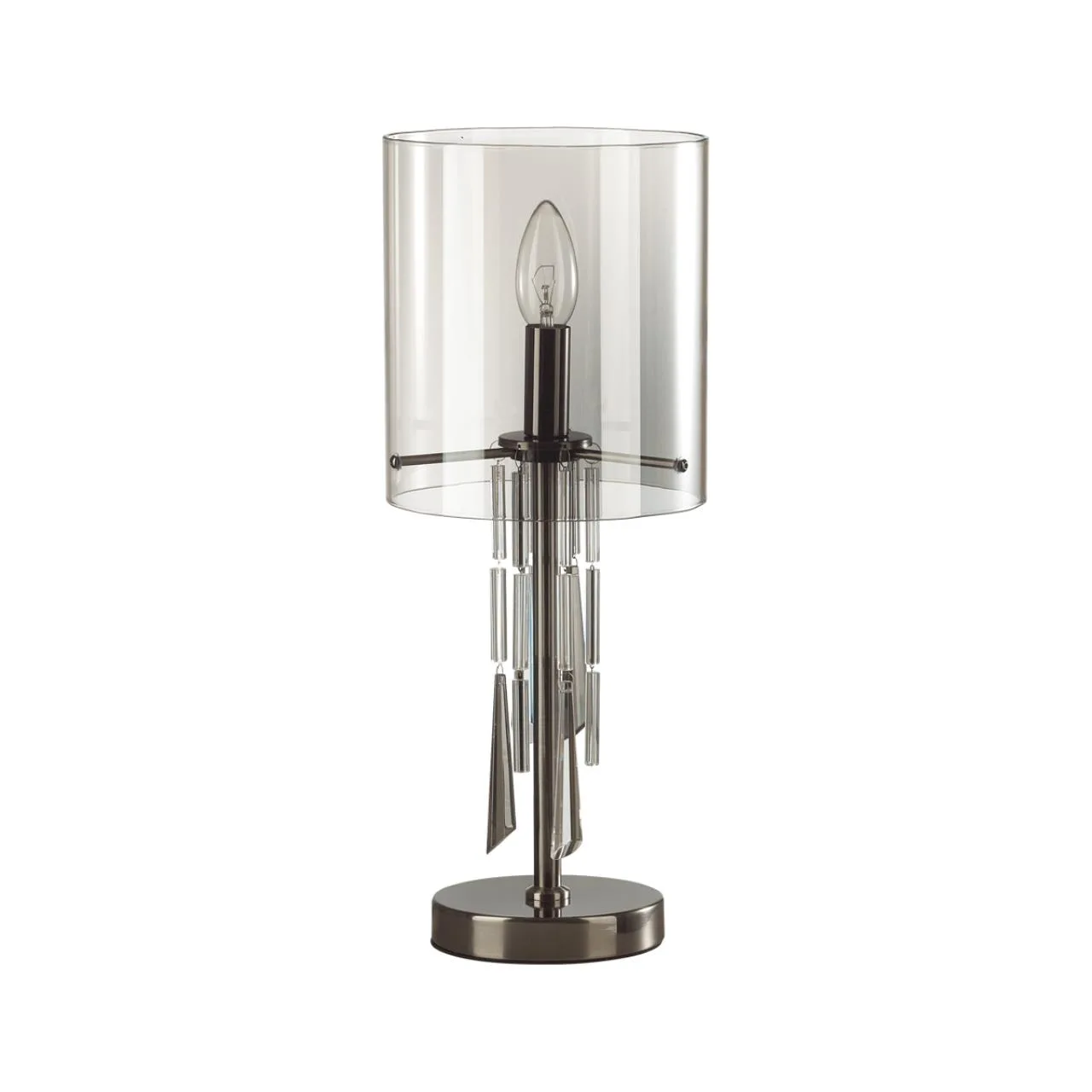 Odeon Light 4890/1T HALL ODL_EX23 000 черный хром/дымчатый/ металл/стекло Настольная лампа E14 1*40W NICOLE — главное фото товара