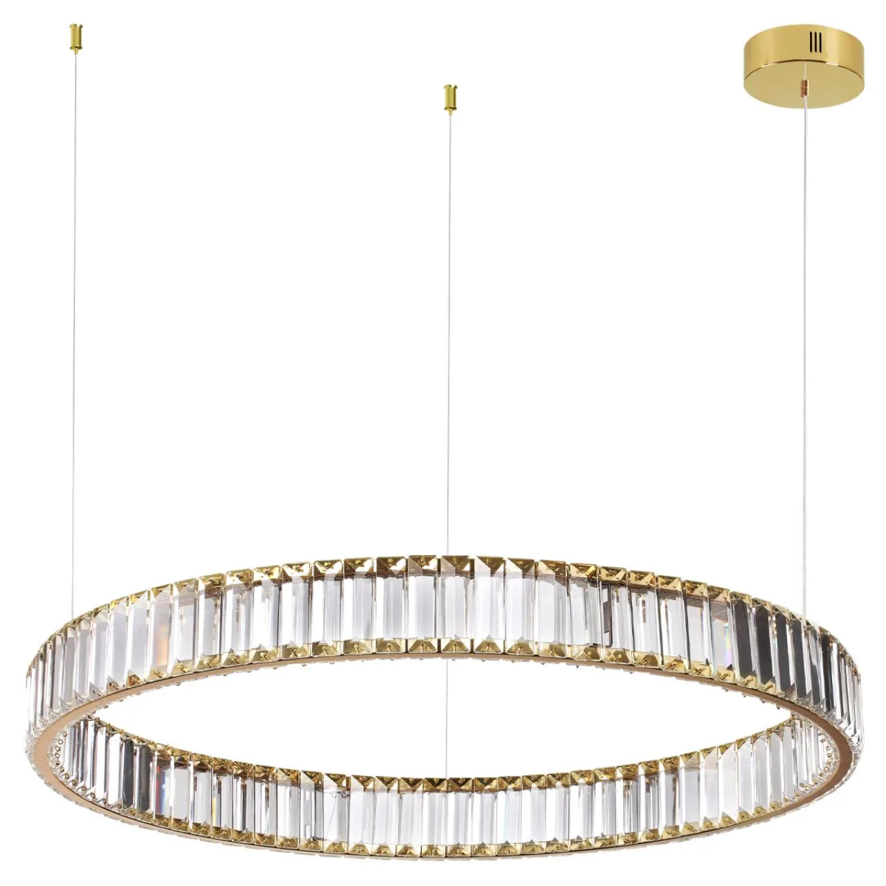 Odeon Light 5015/45L L-VISION ODL23 587 золотой/прозрачный металл/хрусталь Люстра LED 45W 4000K 4500Лм VEKIA — главное фото товара